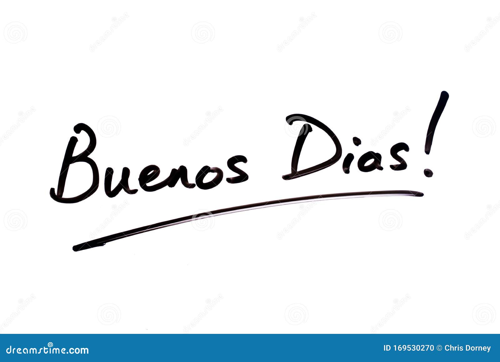 Buenos Dias stock illustration. Illustration of howdy - 169530270