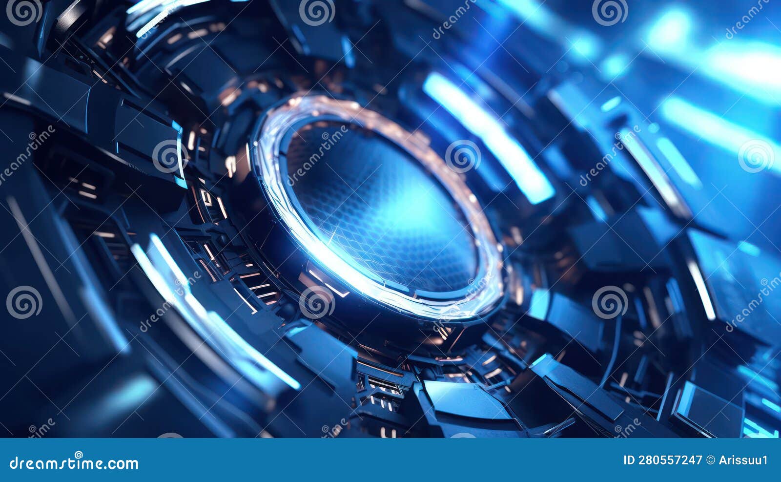 AI Generated Illustration of the Electronic Circuit Board in Digital Circuit Diagram