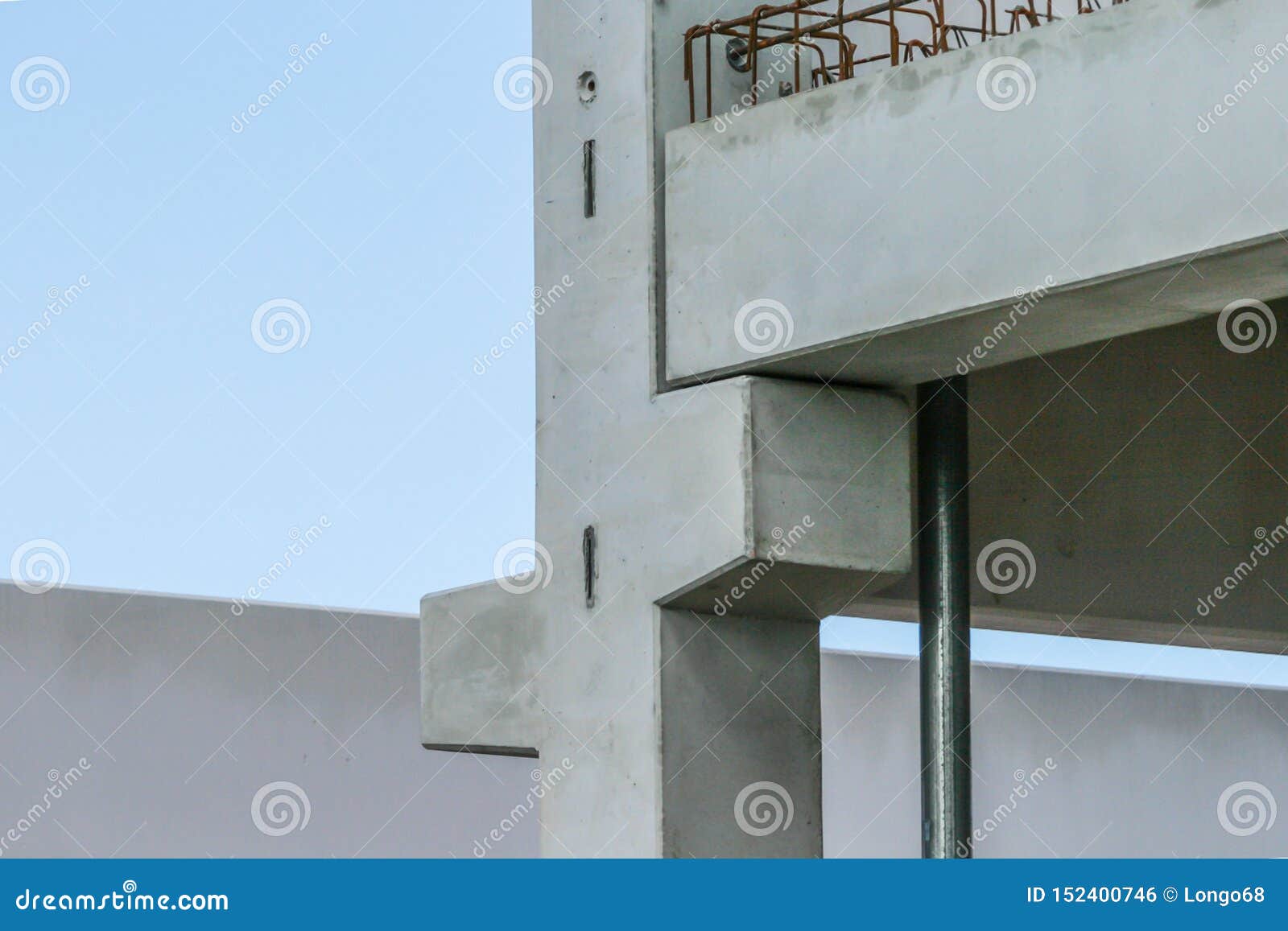 Close Up Picture Of Precast Concrete Columns And Beams On Construction Site Stock Photo Image Of Business Handcraft