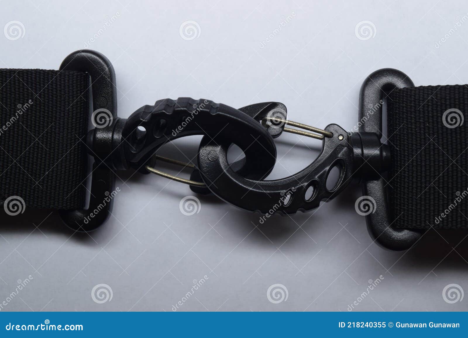 Close Up of a Plastic Snap Hook. bing Strap Snap Hook Stock Image