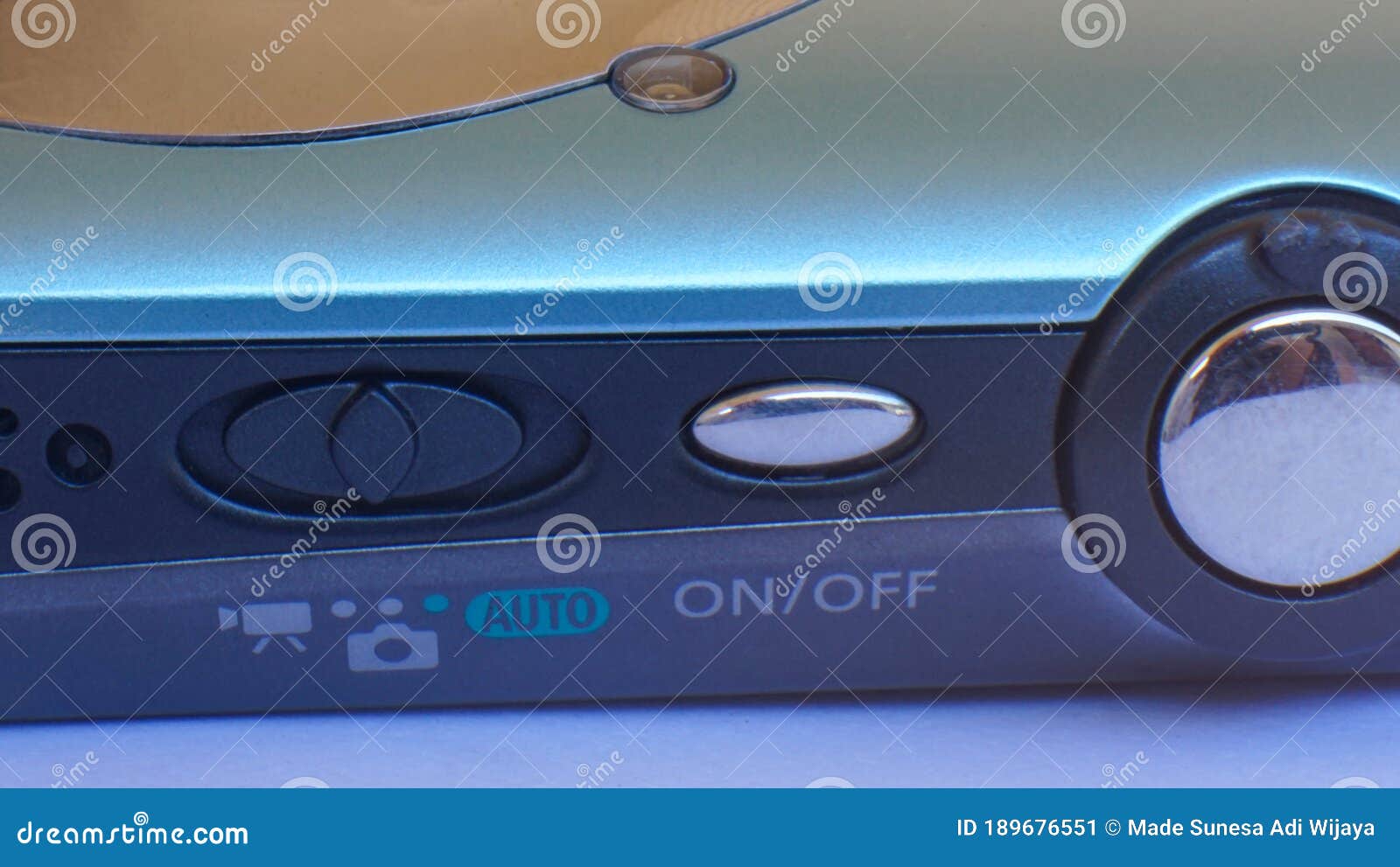 close up the pocket camera on the table