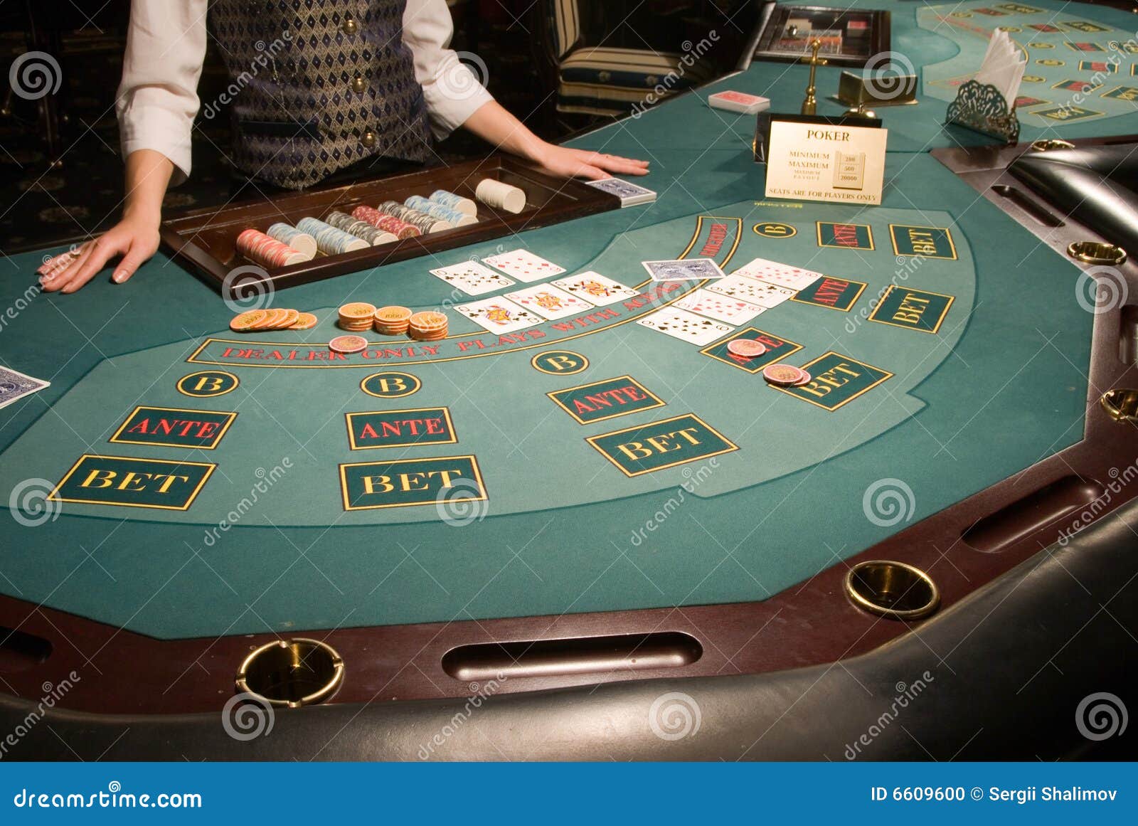 Closeup of a Poker Table at Casino Stock Photo Image of gambler, hands 6609600
