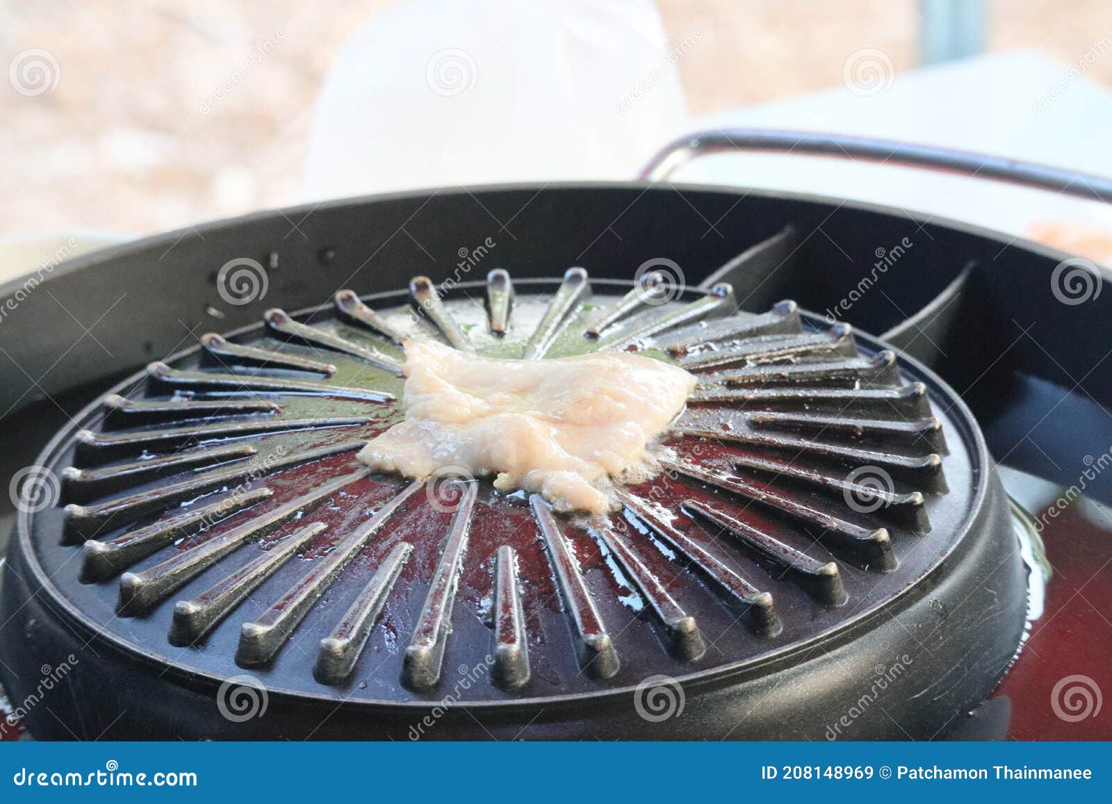 Closeup of Pork Belly on a Iron Pan. Stock Image Image of grilling