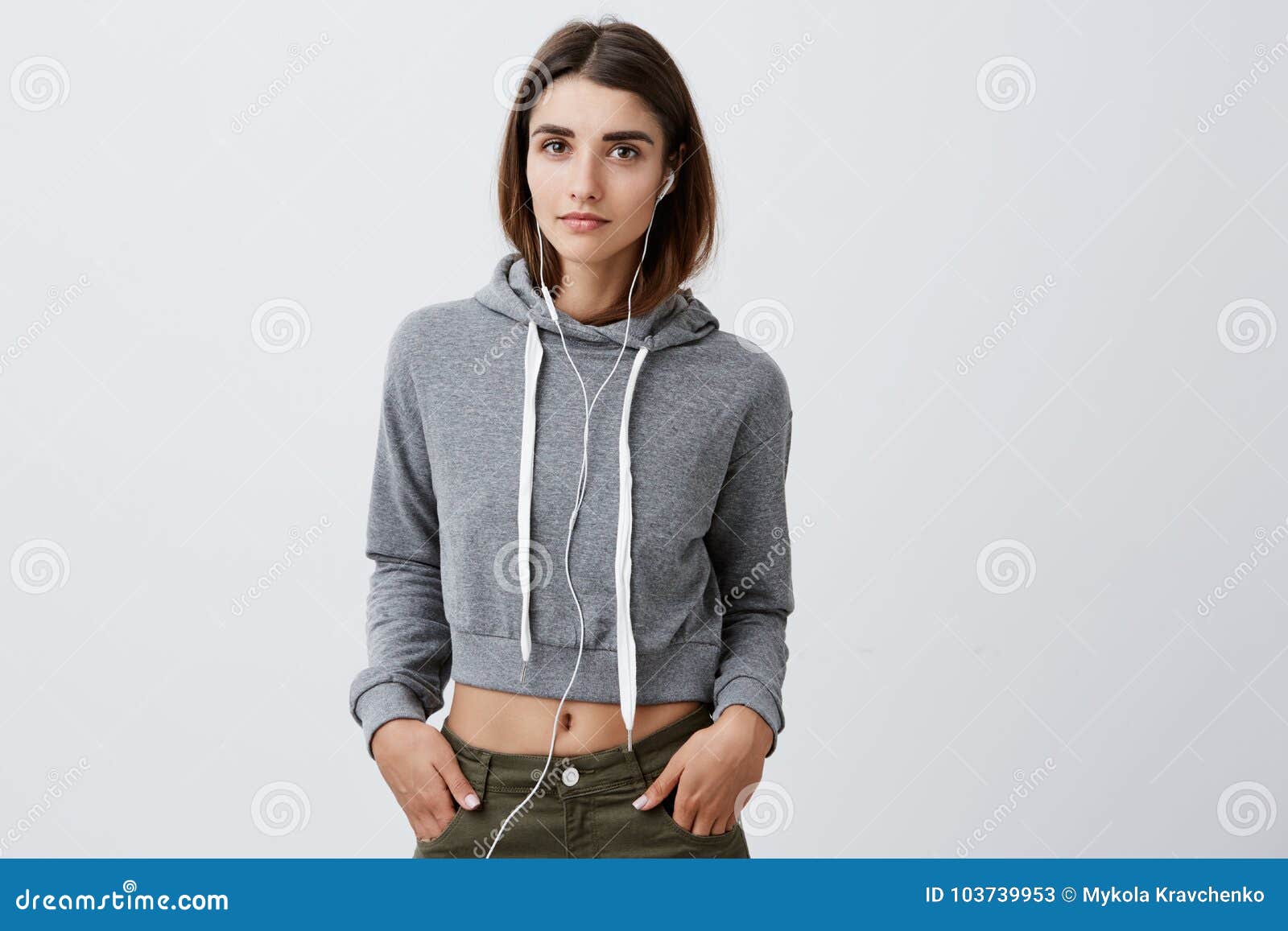 Close Up Portrait of Attractive Confident Young Caucasian Woman with ...