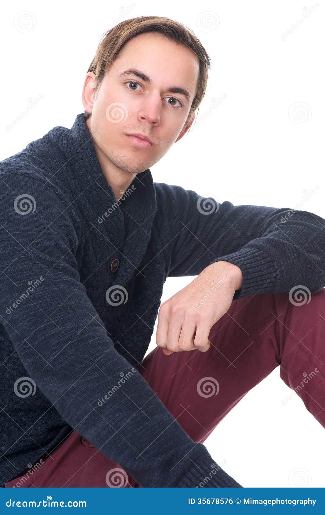 Close Up Portrait of an Attractive Man Sitting Stock Photo - Image of ...