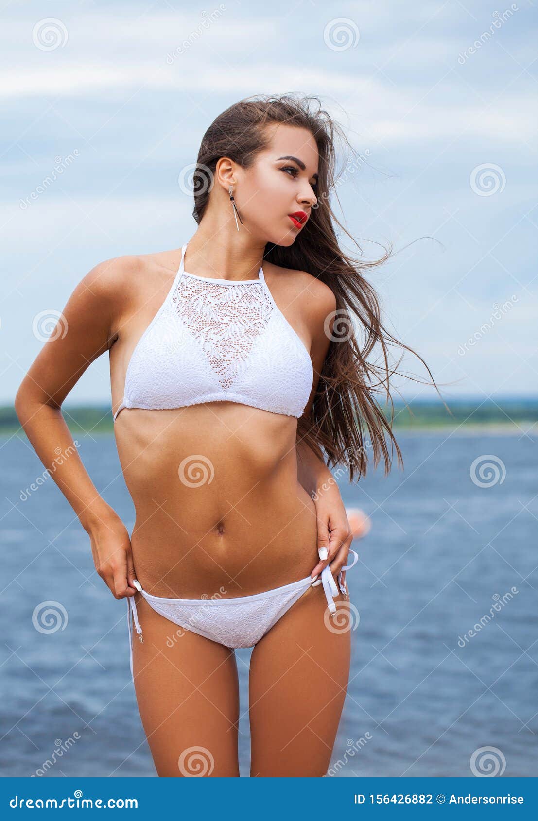 Women In White Bikini