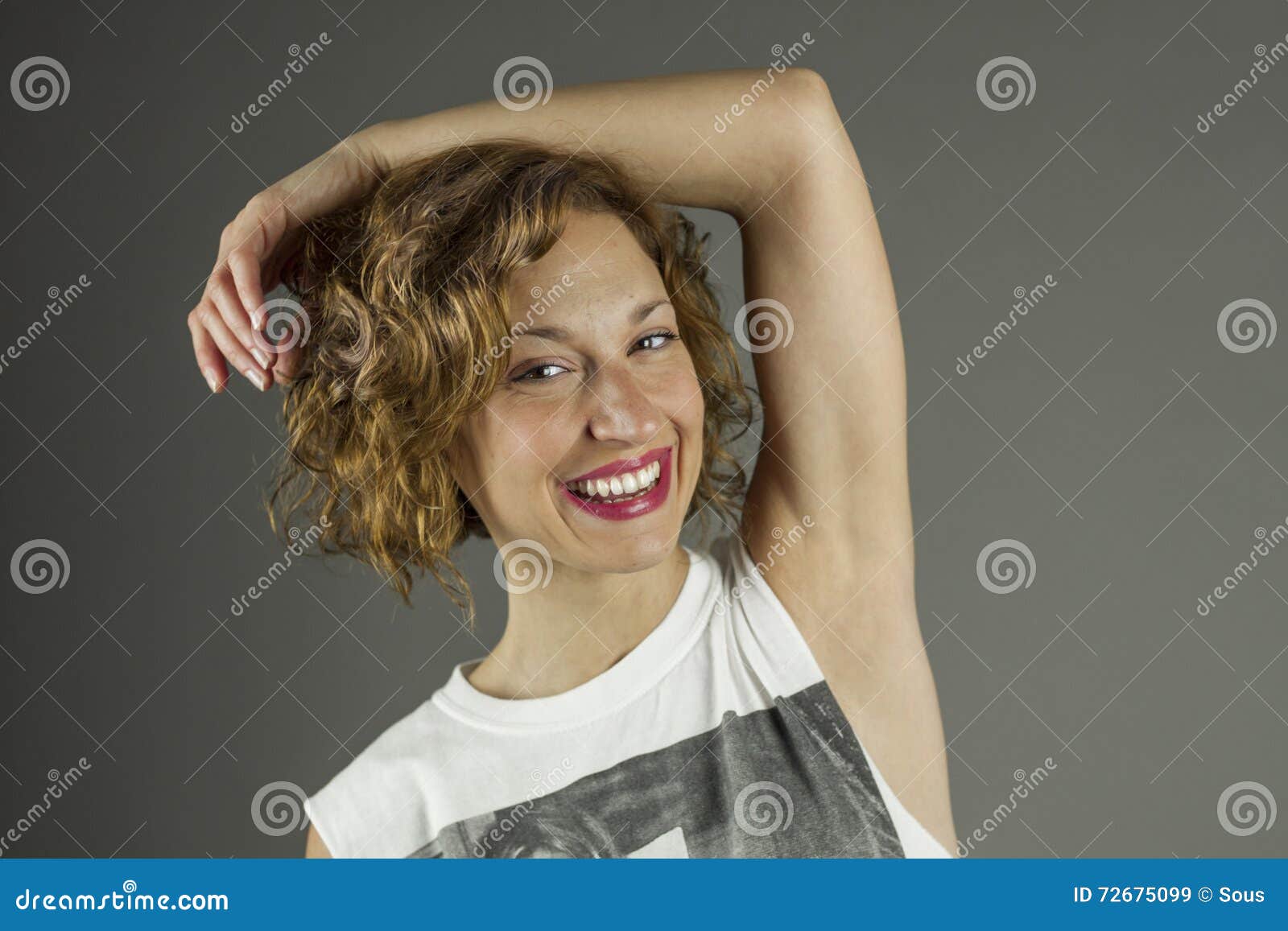 Close Up Portrait Of Beautiful Woman With A Huge Smile Stock Image Image Of Pretty Fashion 