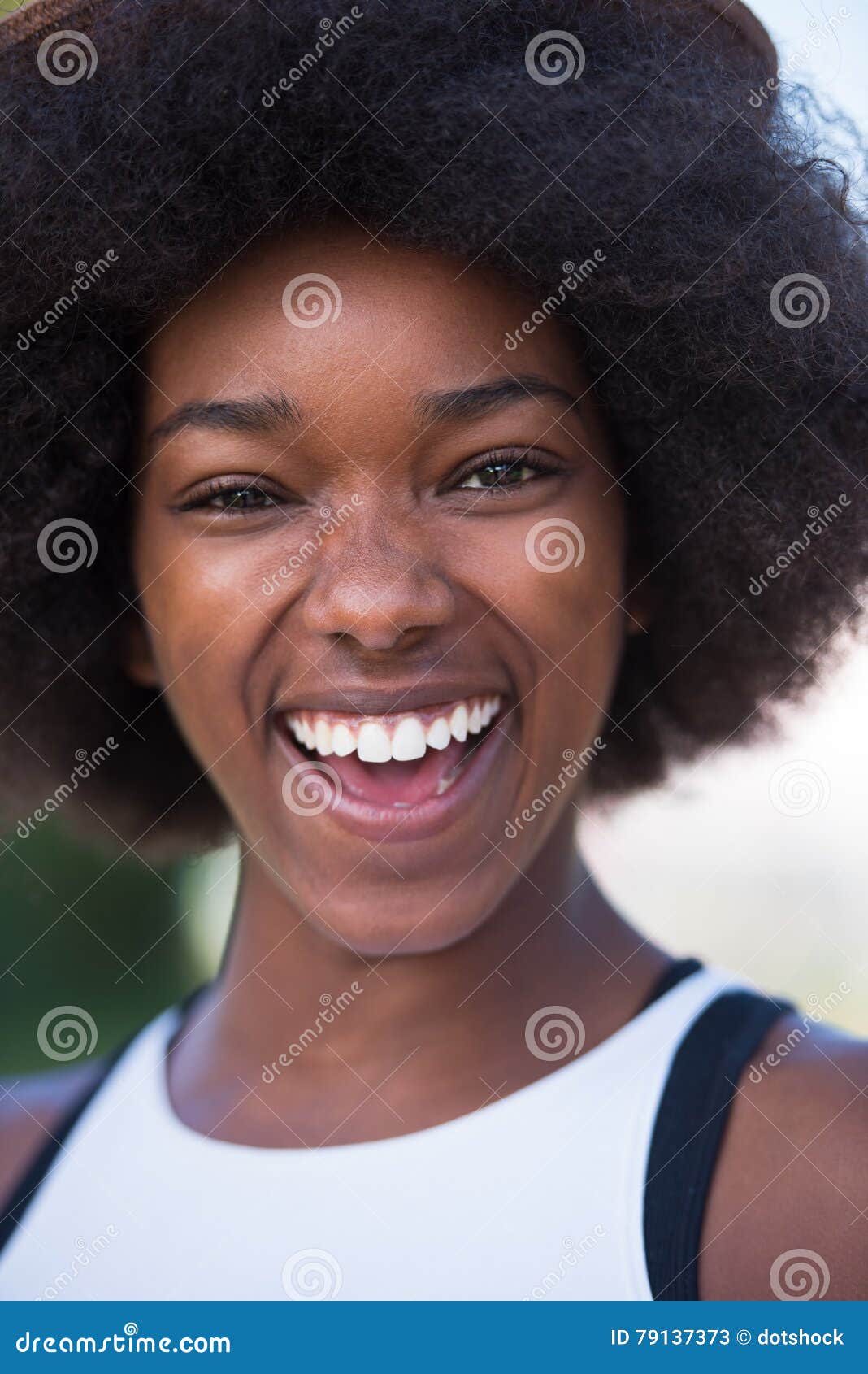 Close Up Portrait of a Beautiful Young African American Woman Sm Stock ...