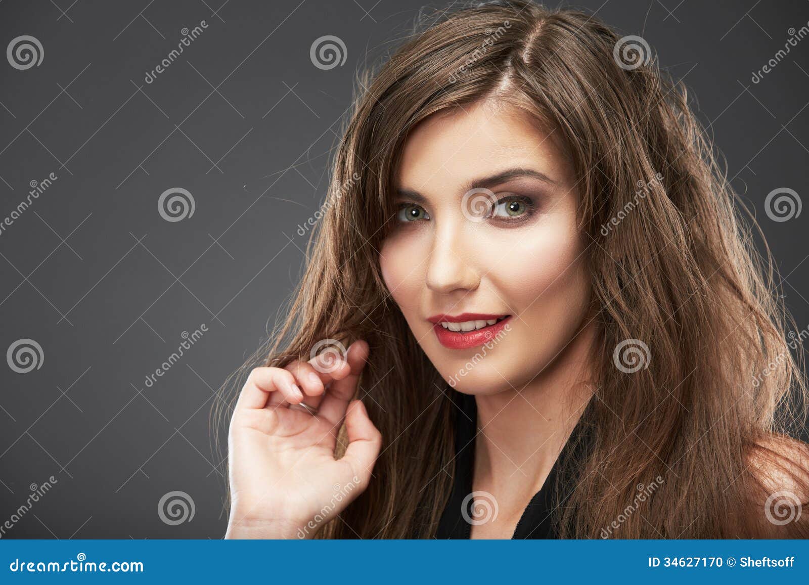 Close Up Portrait of Beautiful Young Woman Face Stock Photo - Image of ...