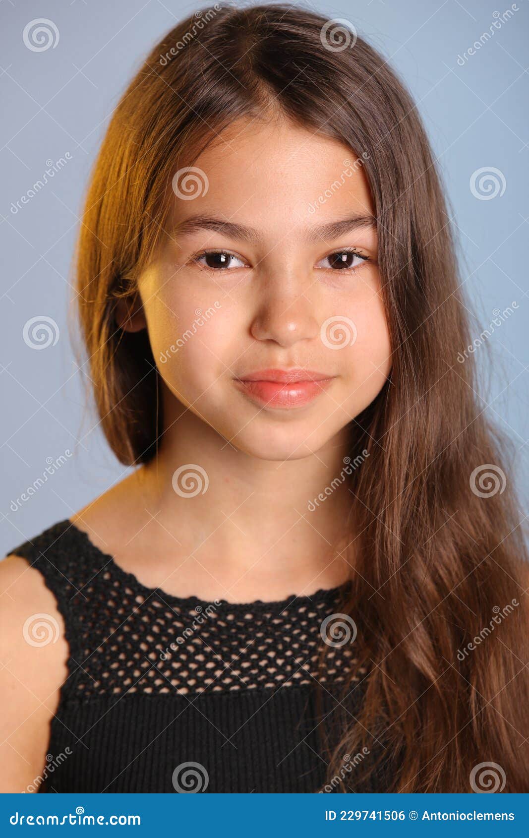 Dark Haired Brown Eyed Teenage Girl Posing in My Studio. Stock Photo -  Image of darkhaired, close: 229741506