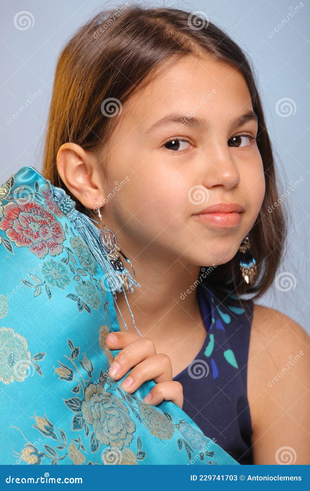 Dark Haired Brown Eyed Teenage Girl Posing in My Studio. Stock Image ...