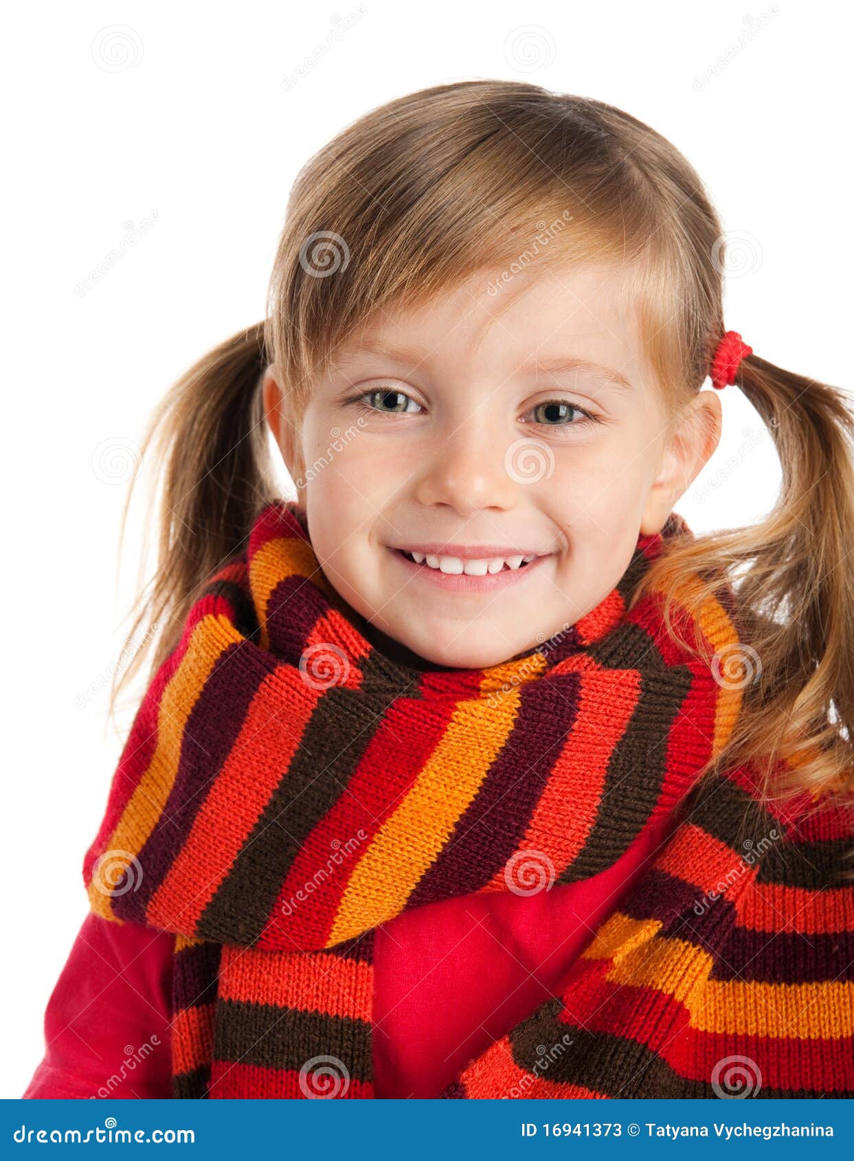 Close-up Portrait of a Cute Girl in a Scarf Stock Image - Image of knit ...