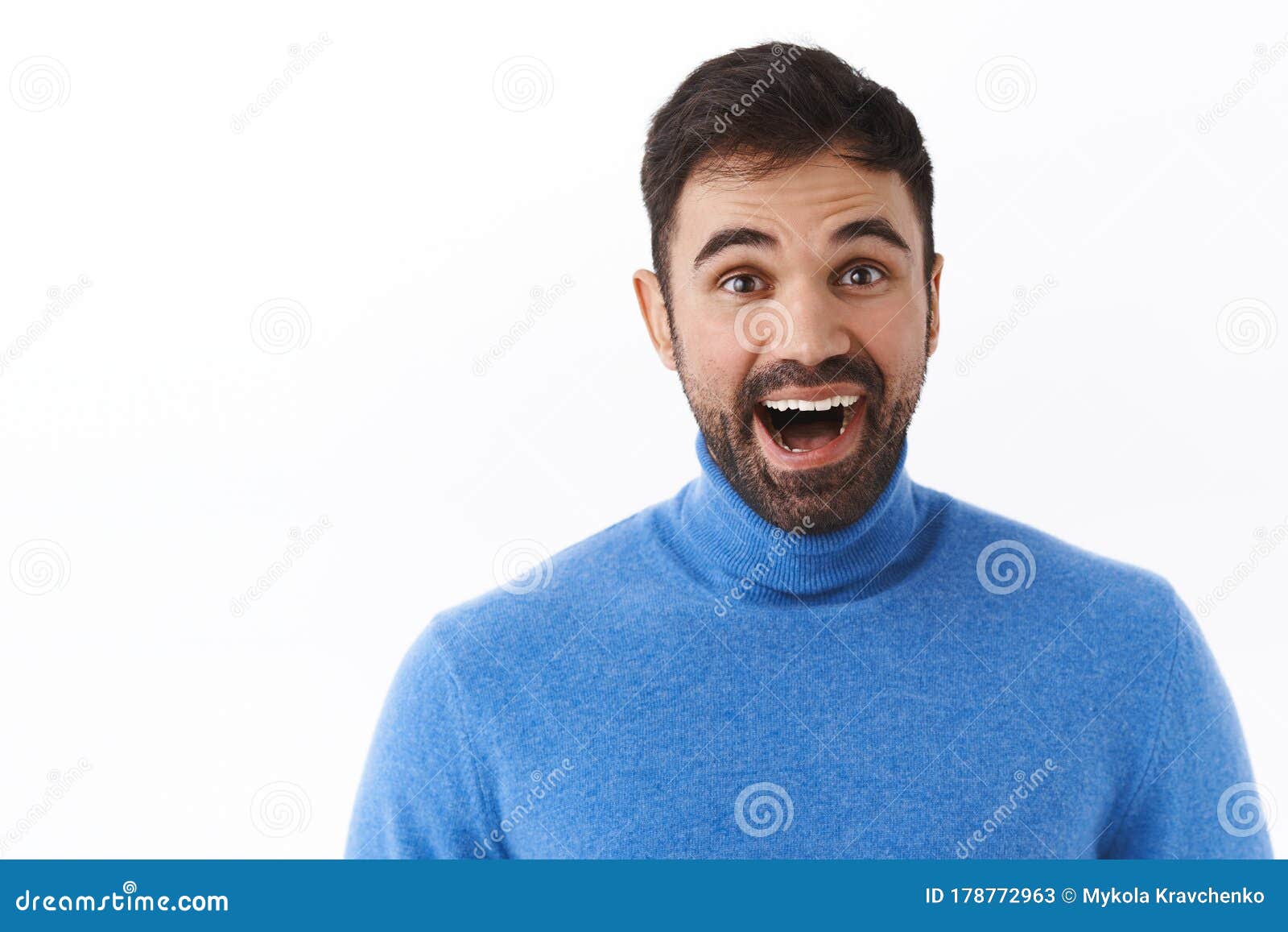 Close-up Portrait of Enthusiastic, Happy Smiling Caucasian Man with ...