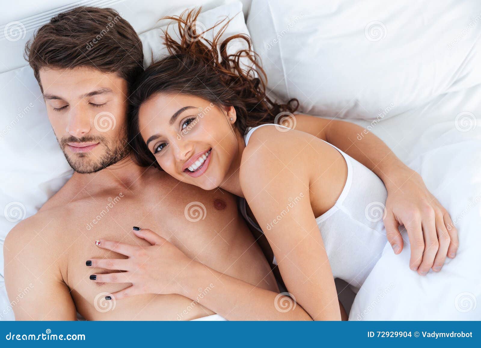 Close-up Portrait of a Happy Couple Sleeping and Hugging Stock Photo Nude Pic Hq