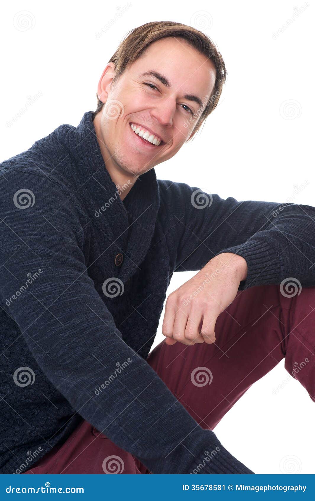 Close Up Portrait of a Happy Man Smiling Stock Image - Image of adult ...