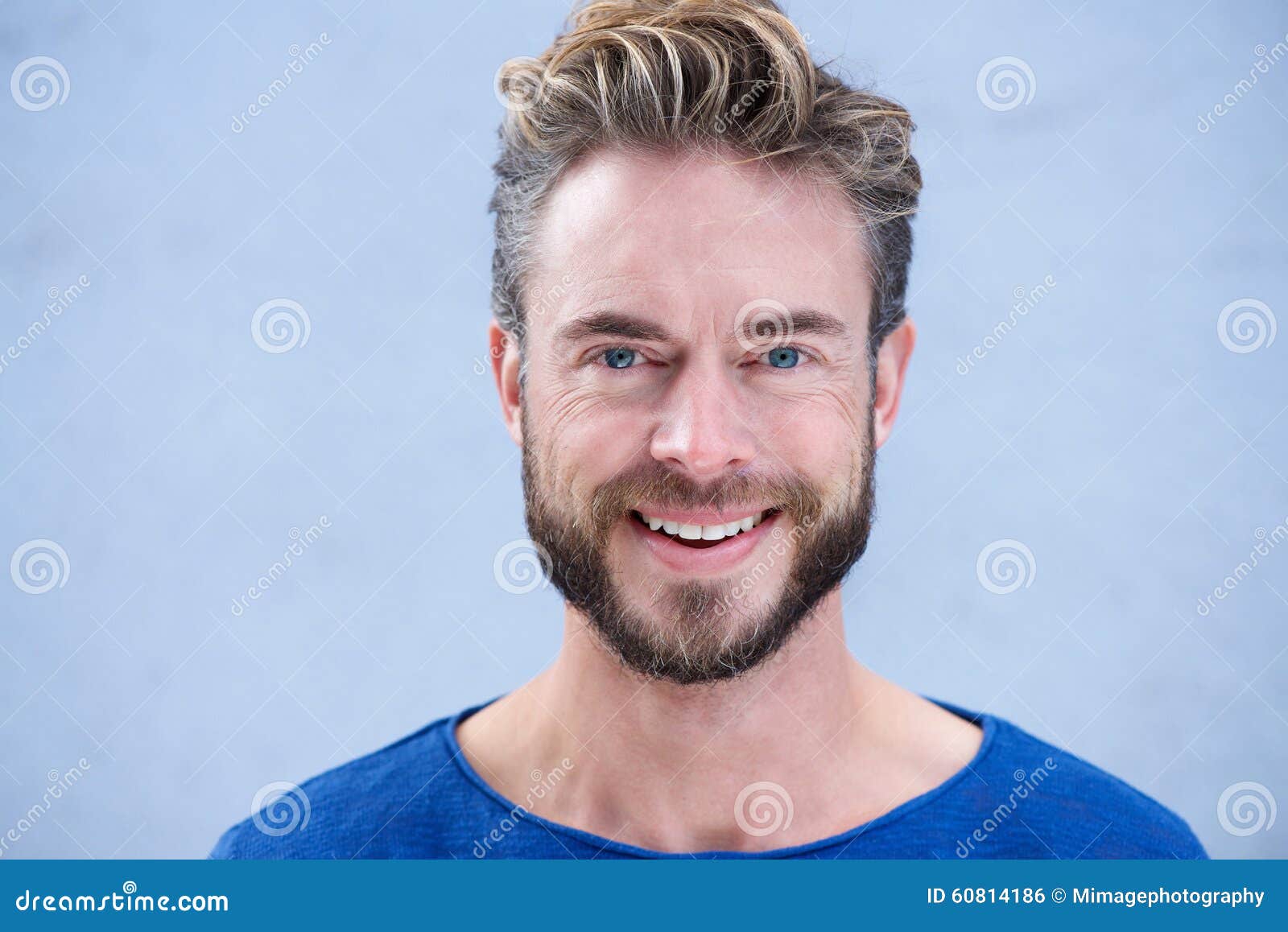 Close Up Portrait Man with Beard Smiling Stock Photo - Image of beauty ...