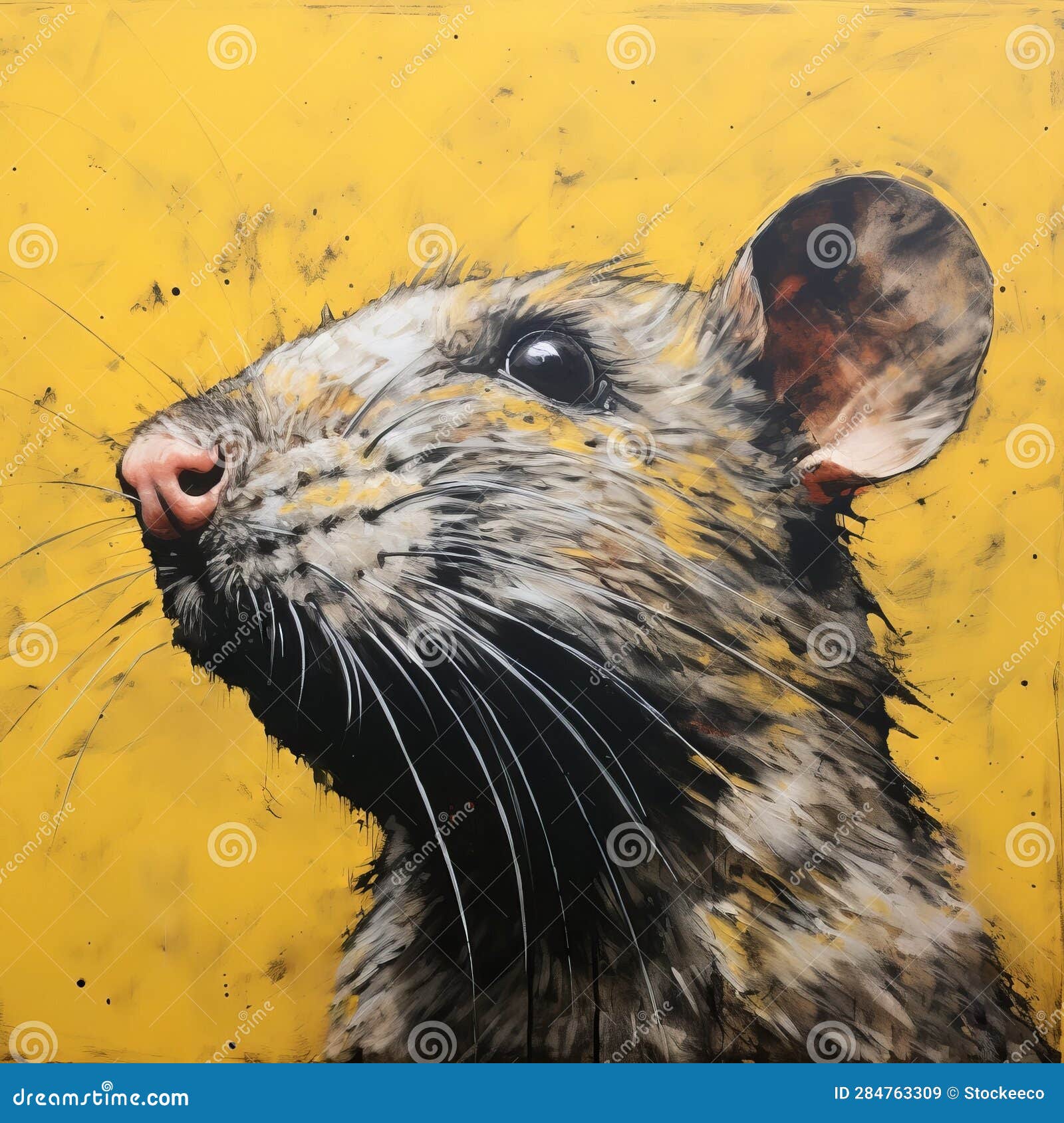 close up portrait of a mouse by bernard buffet and other artists