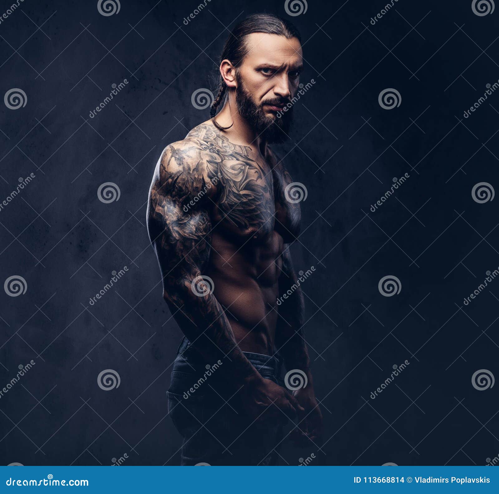 Closeup Two Naked Men Hairy Chest Stock Photo 655248724 