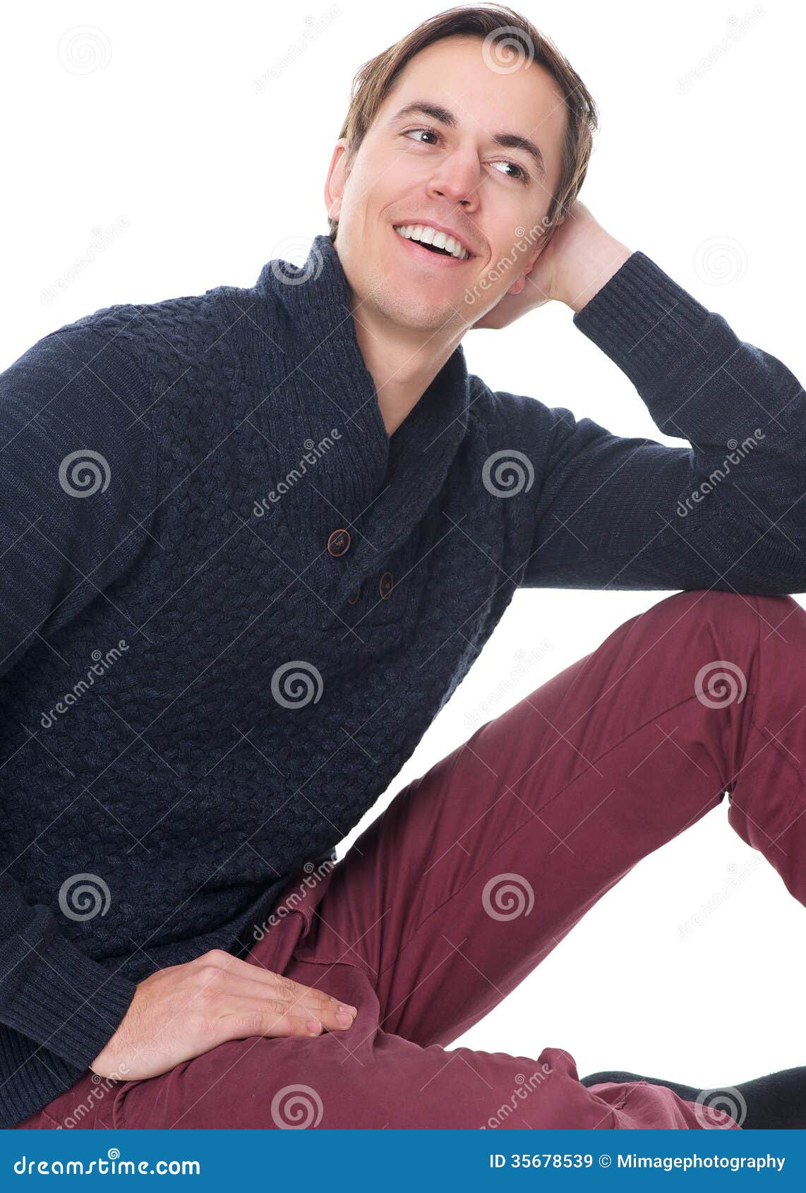 Close Up Portrait of a Relaxed Young Man Smiling Stock Image - Image of ...