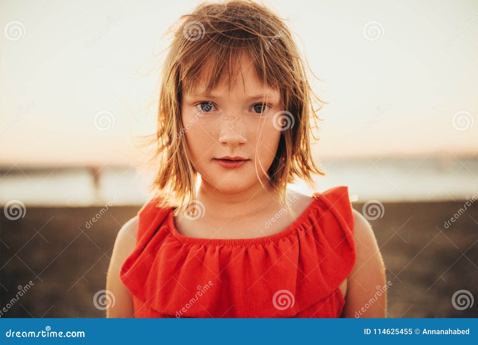 Outdoor Portrait Of Pretty Kid Girl Stock Image Image Of Healthy