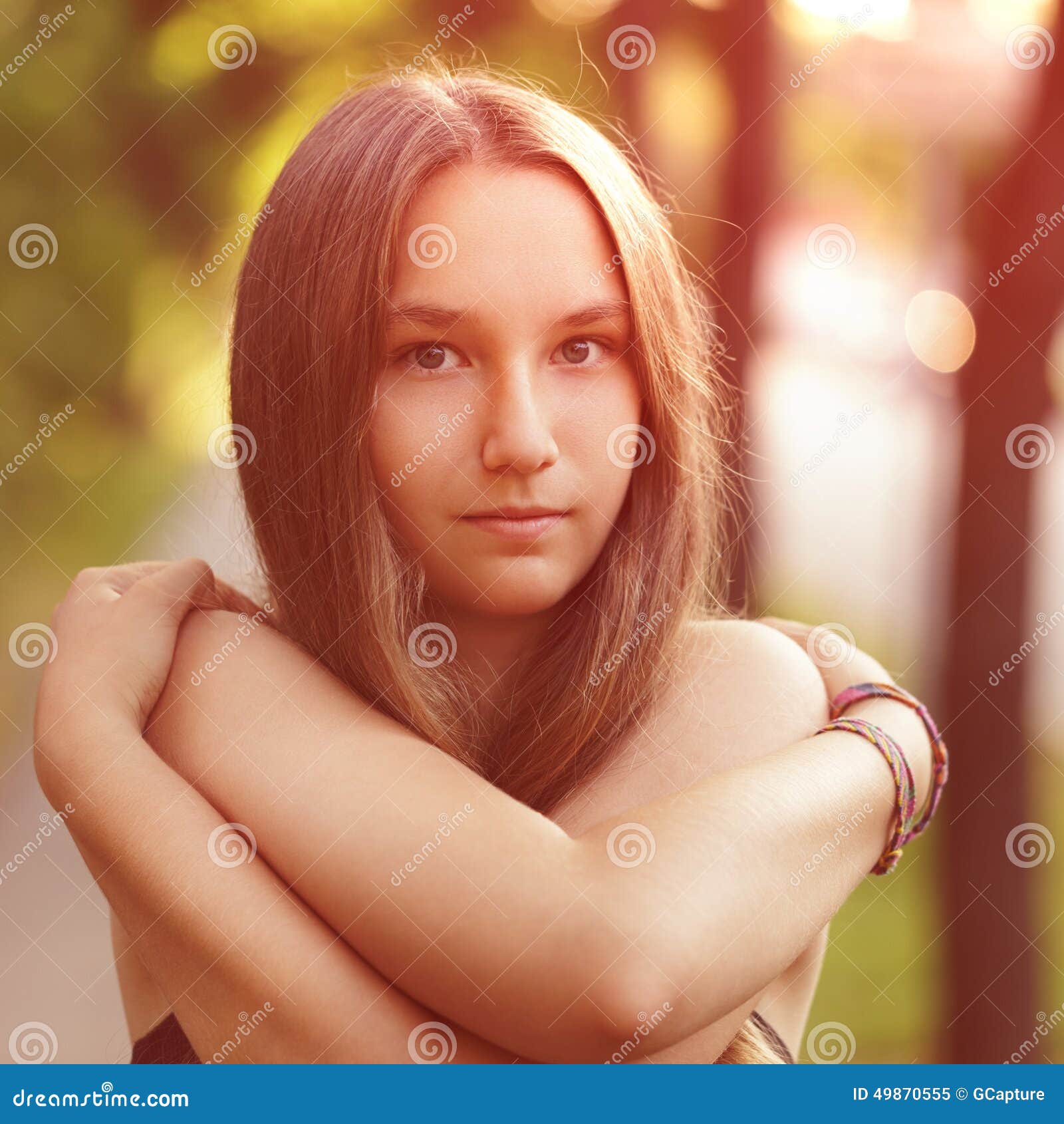 Close Up Portrait Of Teen Girl With Naked Stock Image I