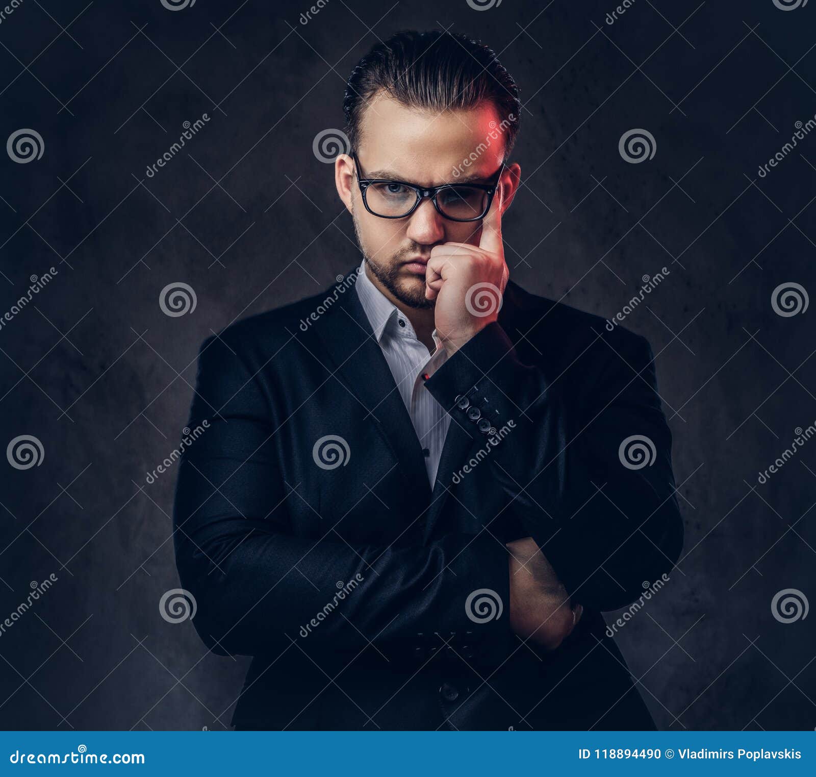 Close-up Portrait of a Thoughtful Stylish Businessman with Serious Face ...