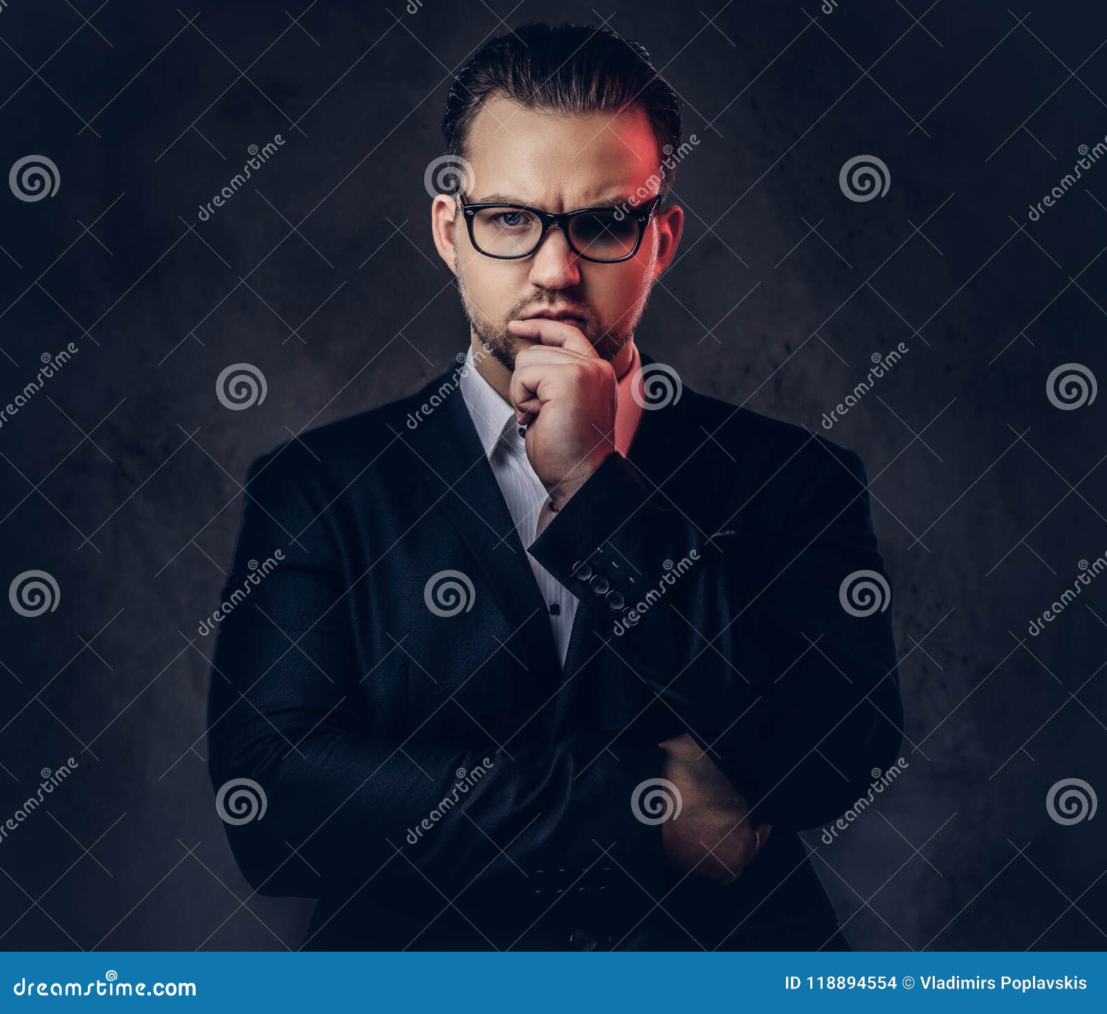 Close-up Portrait of a Thoughtful Stylish Businessman with Serious Face ...