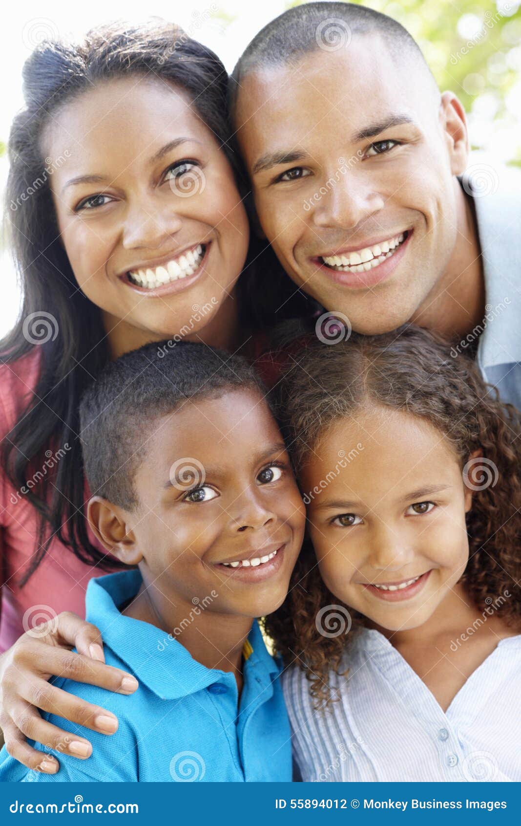 Close Up Portrait Of Young African American Family Stock Photo - Image