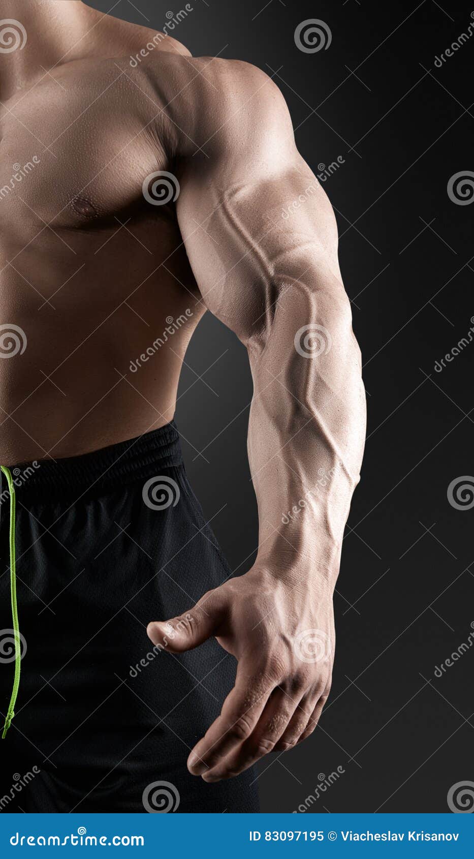 Close-up of a Power Fitness Man`s Hand. Stock Image - Image of health ...