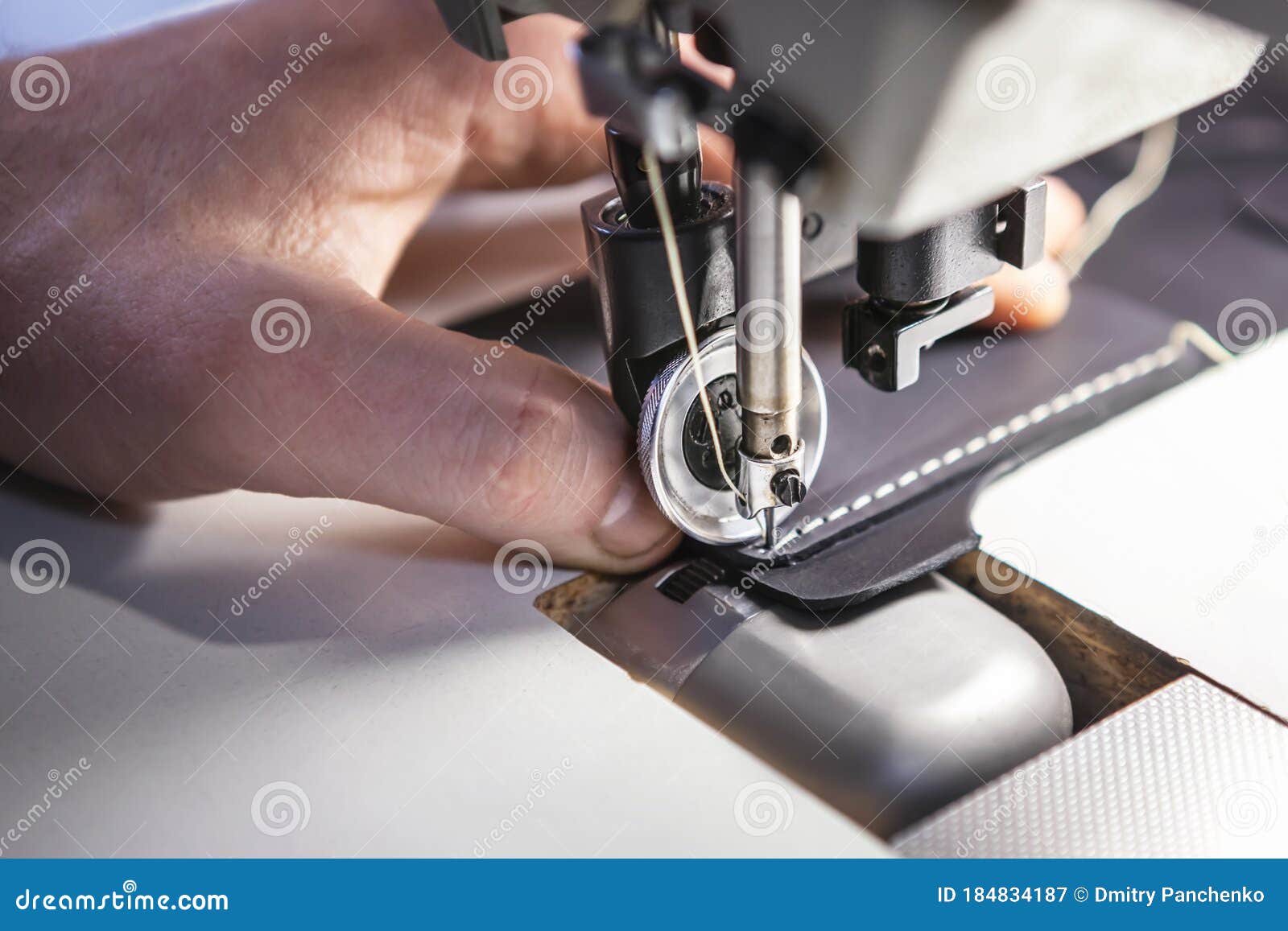 Professional Sewing Machine for Leather Work Stock Image Image of