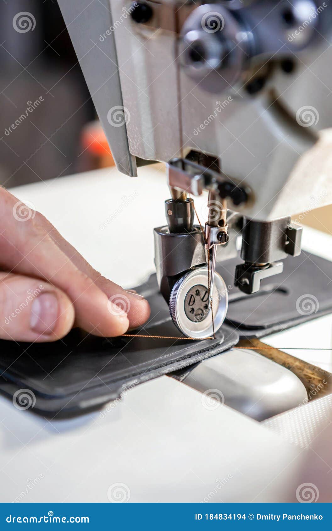 Professional Sewing Machine for Leather Work Stock Photo Image of