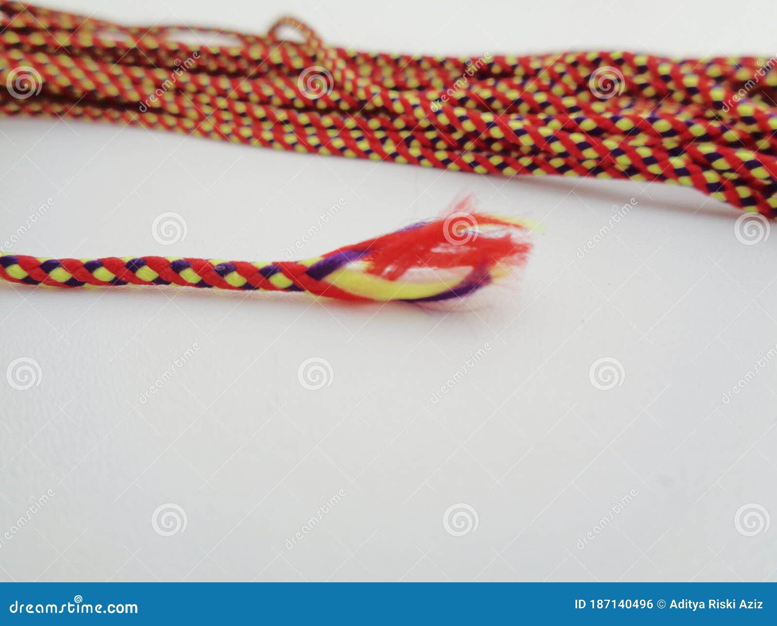 close up prusik rope texture. prusik  rope sometime used as rope bracelet.