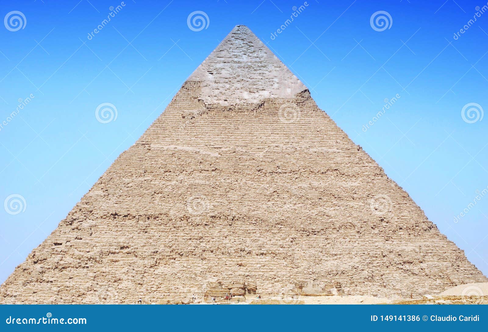 close-up on the pyramid of kefren in cairo, giza, egypt