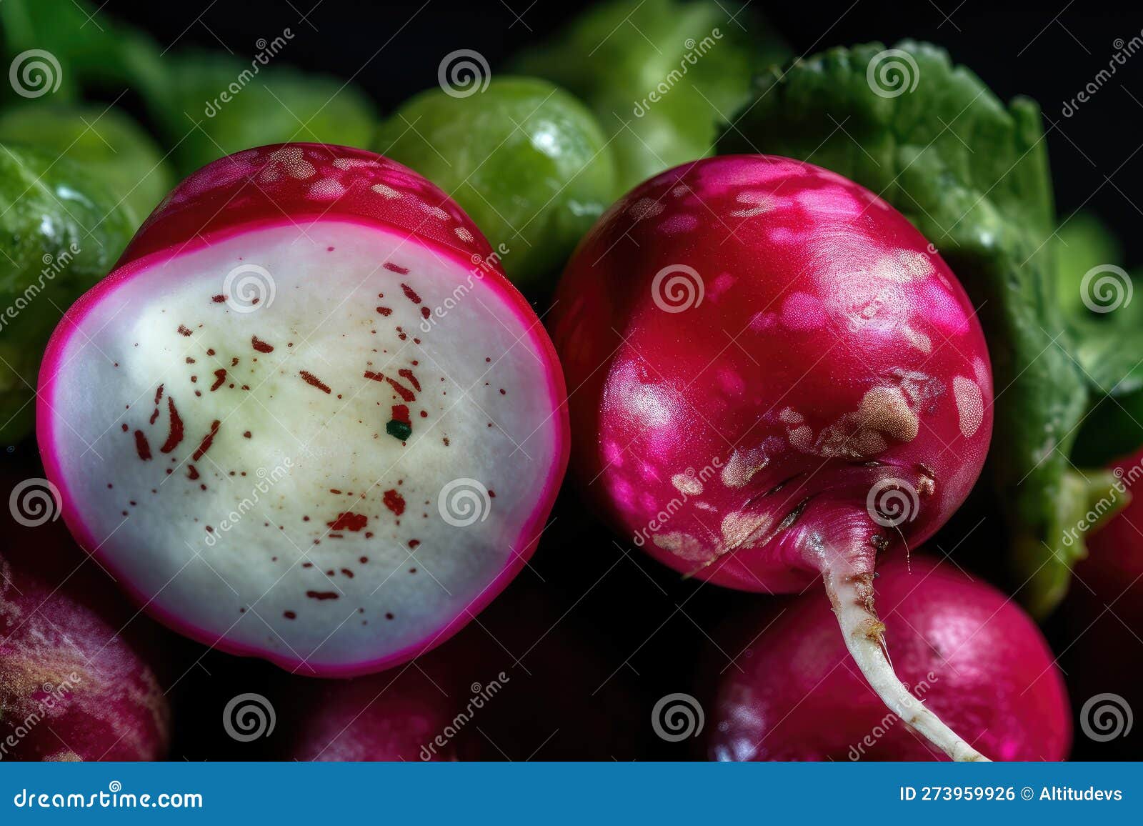 Closeup of Radish, with Visible Texture and Color Stock Photo Image