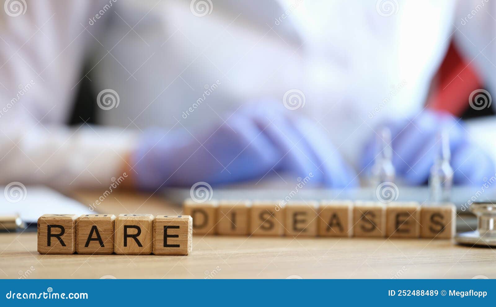 rare disease words collected with wooden cubes
