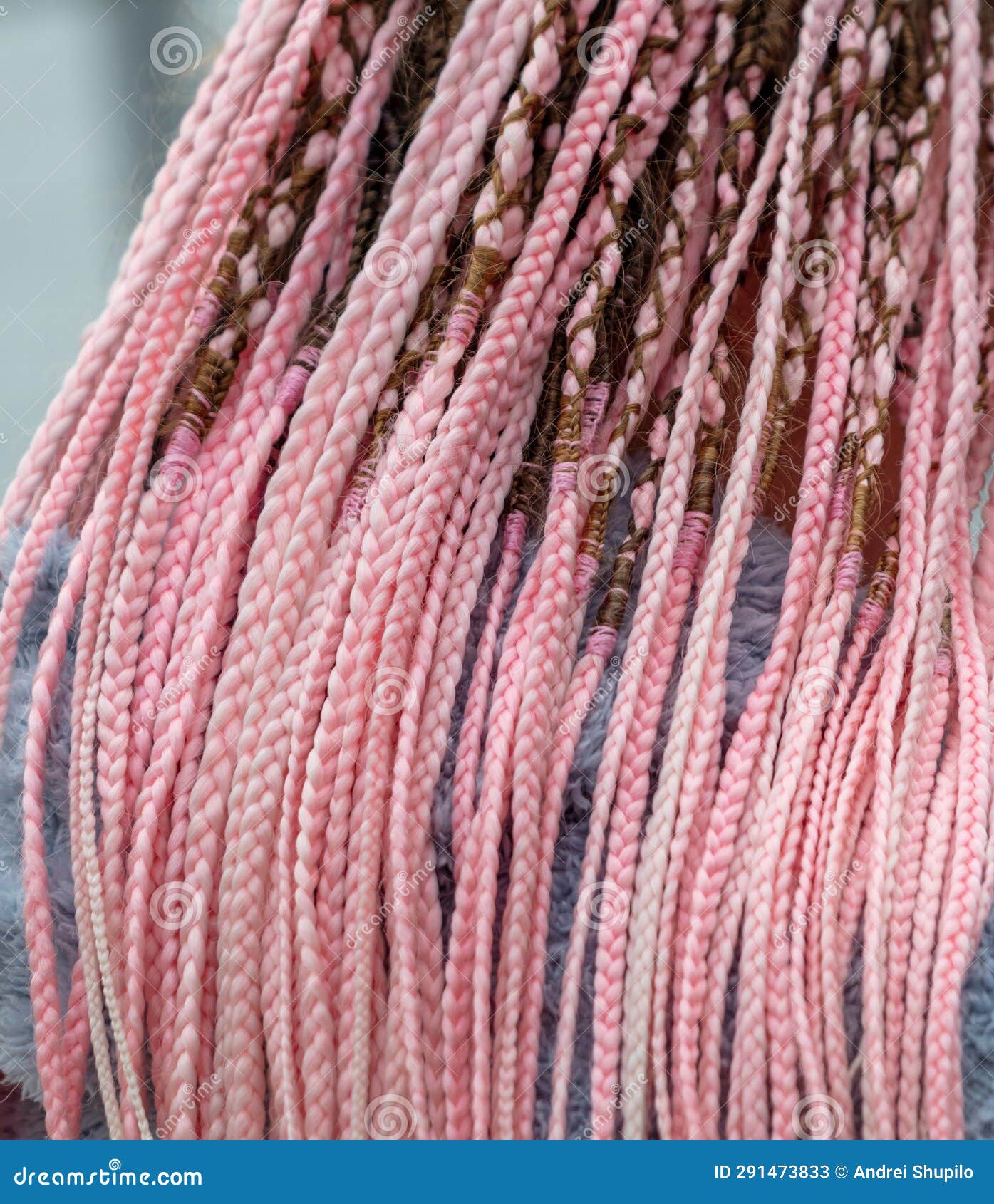 Close Up of Red African Hair Braids. Back View Stock Image Image of