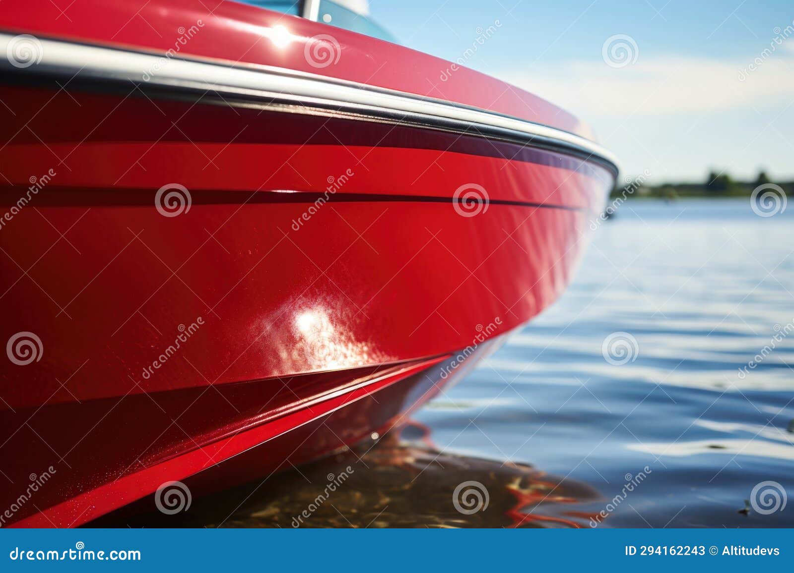 a close up of a red boat registration decal