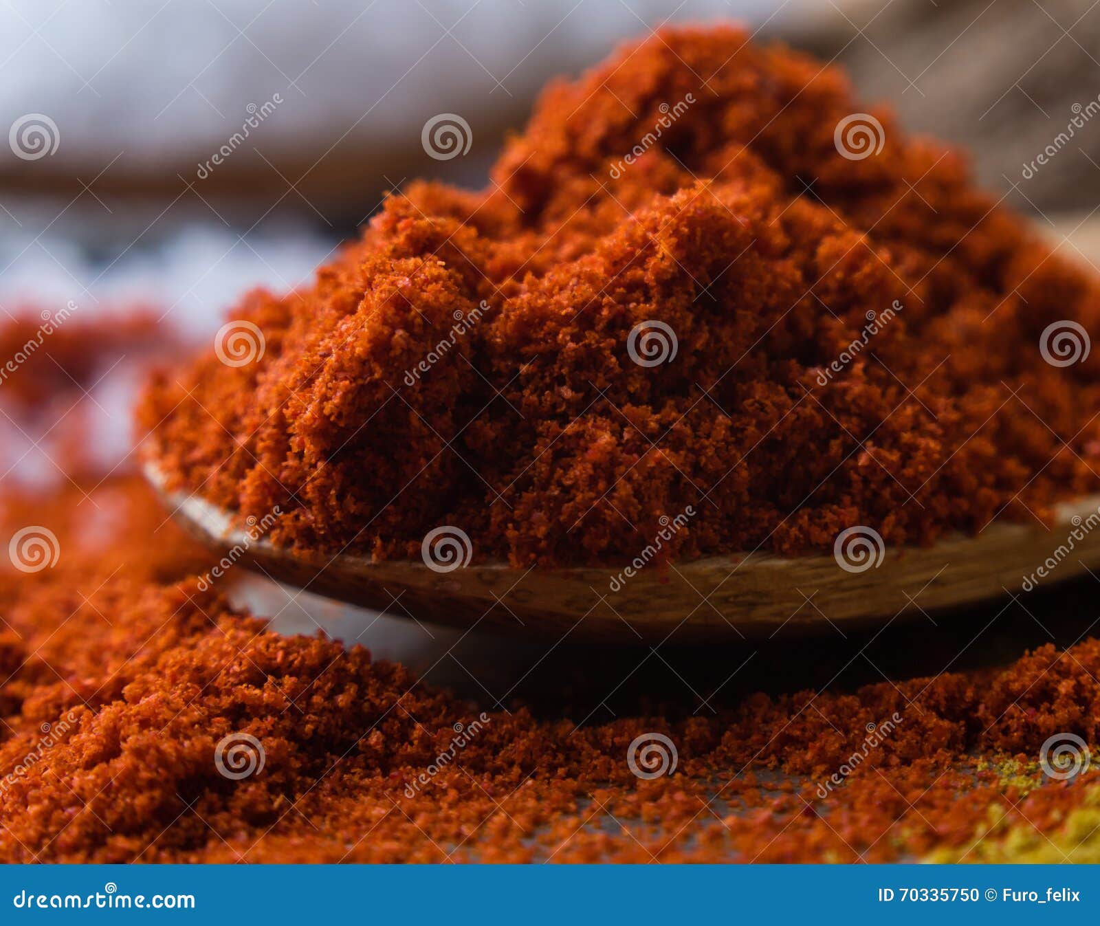 close up of red paprika spice