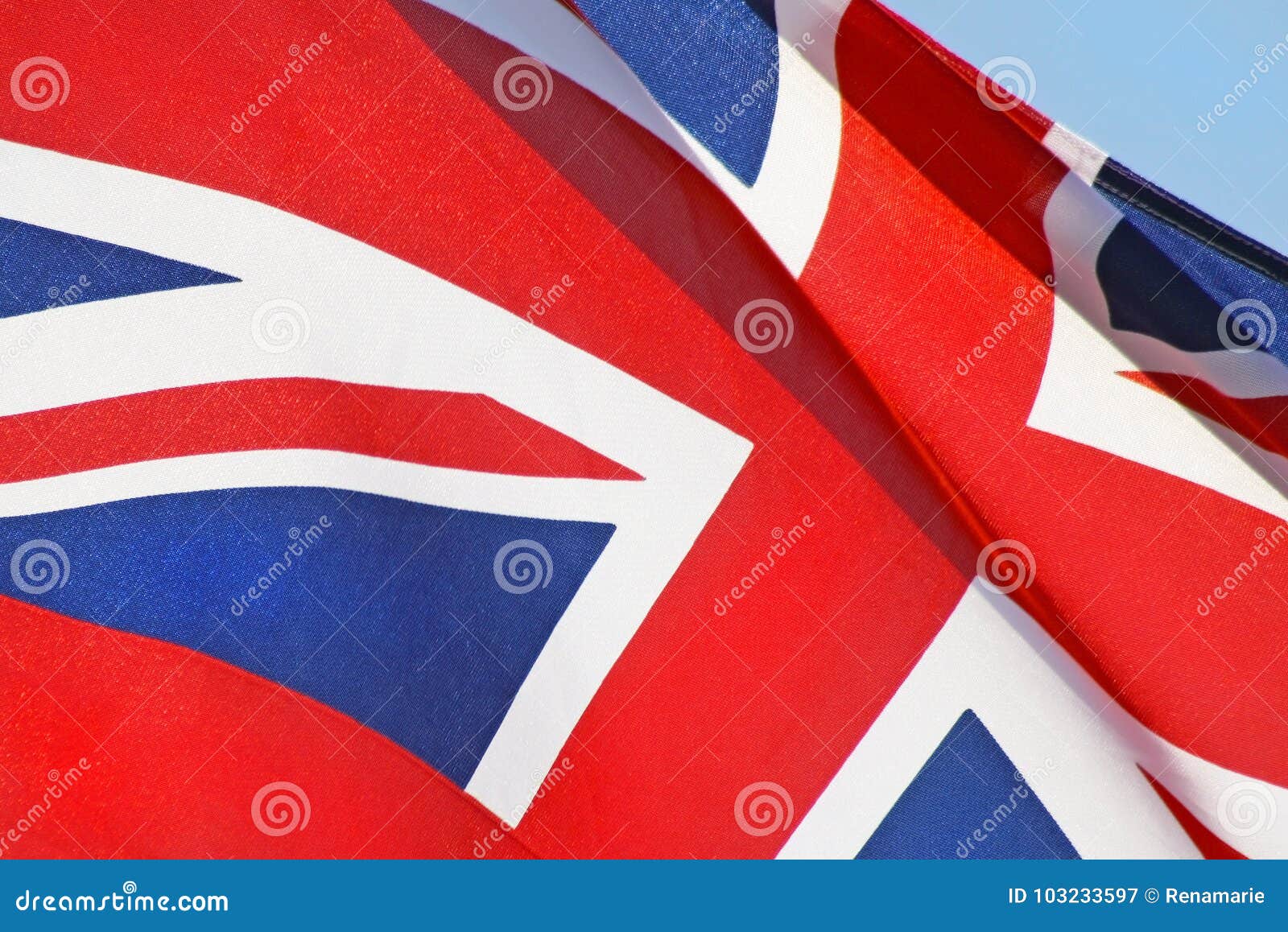 Close Up of the Red White and Blue Union Jack Flag Stock Image Image