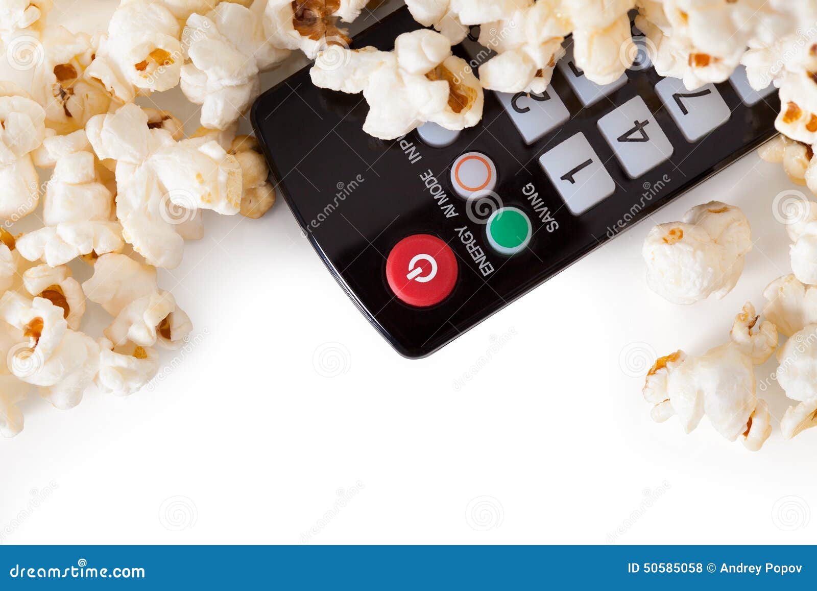 Closeup of Remote Control and Popcorn Stock Photo Image of gourmet