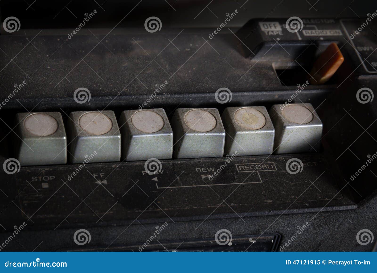 Close Up Retro Radio Switch. Stock Image Image of grunge, dirty 47121915