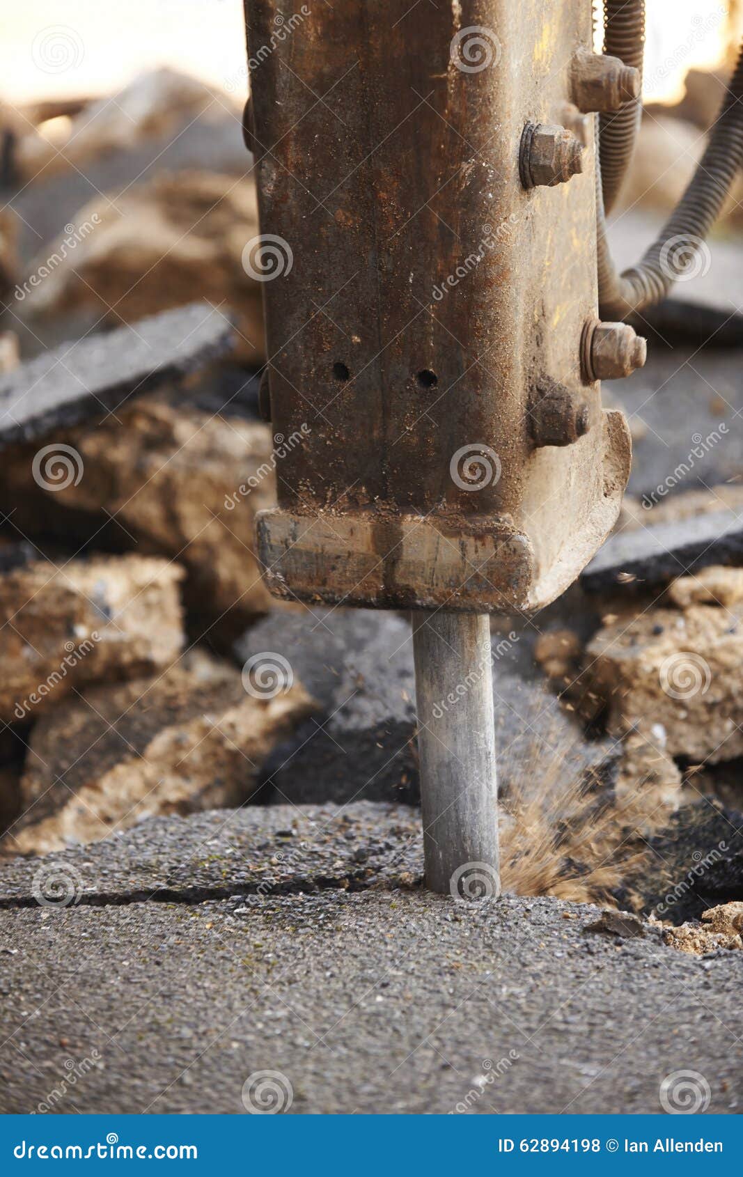 Close Up of Road Being Dug Up for Repair Stock Photo Image of
