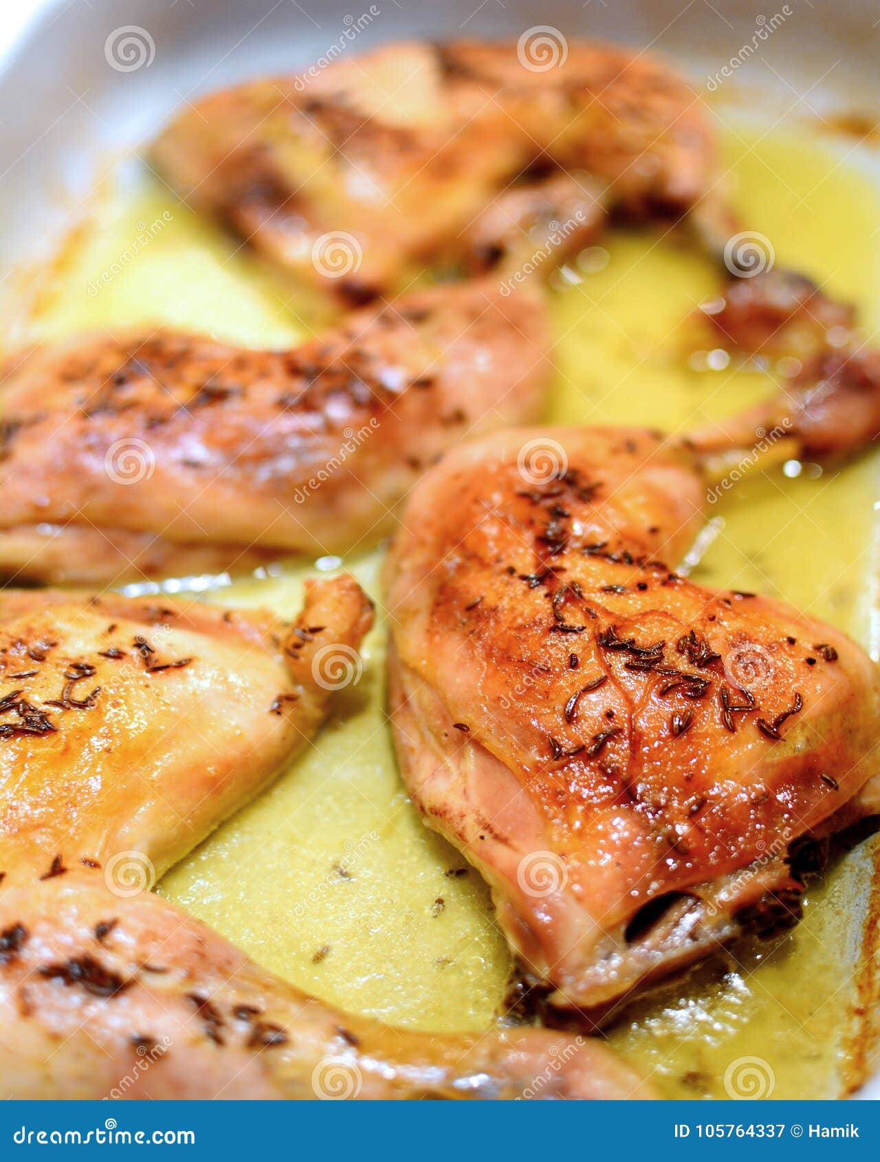 Roasted Chicken Drumsticks in a Roasting Pan Stock Image Image of