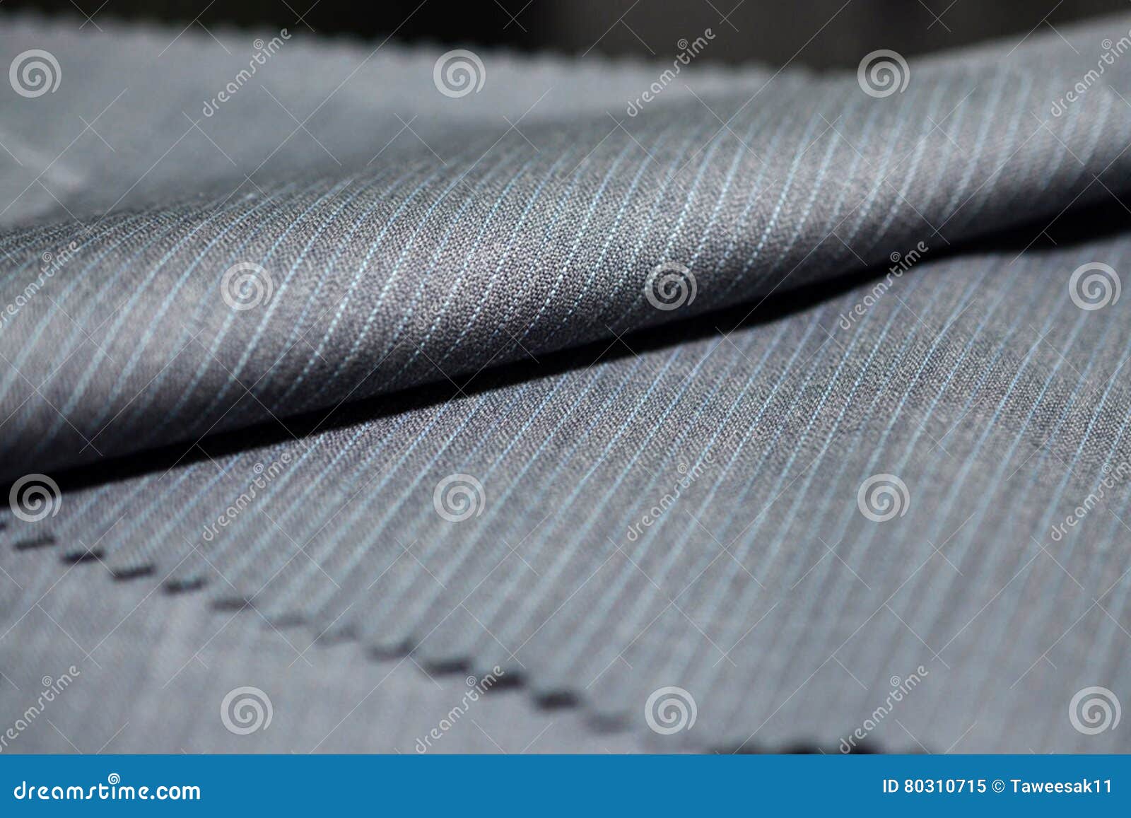 Close Up Roll Gary with Blue Line Fabric of Suit Stock Image - Image of ...