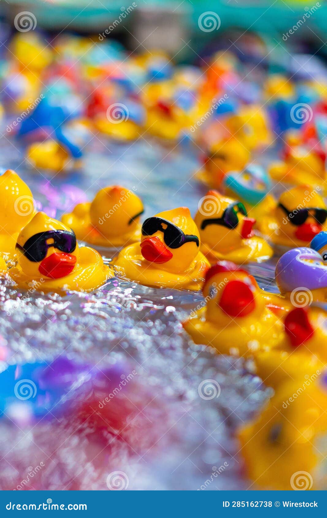 Close-up of Rubber Ducks in Water at a Carnival Game Stand Stock Photo ...
