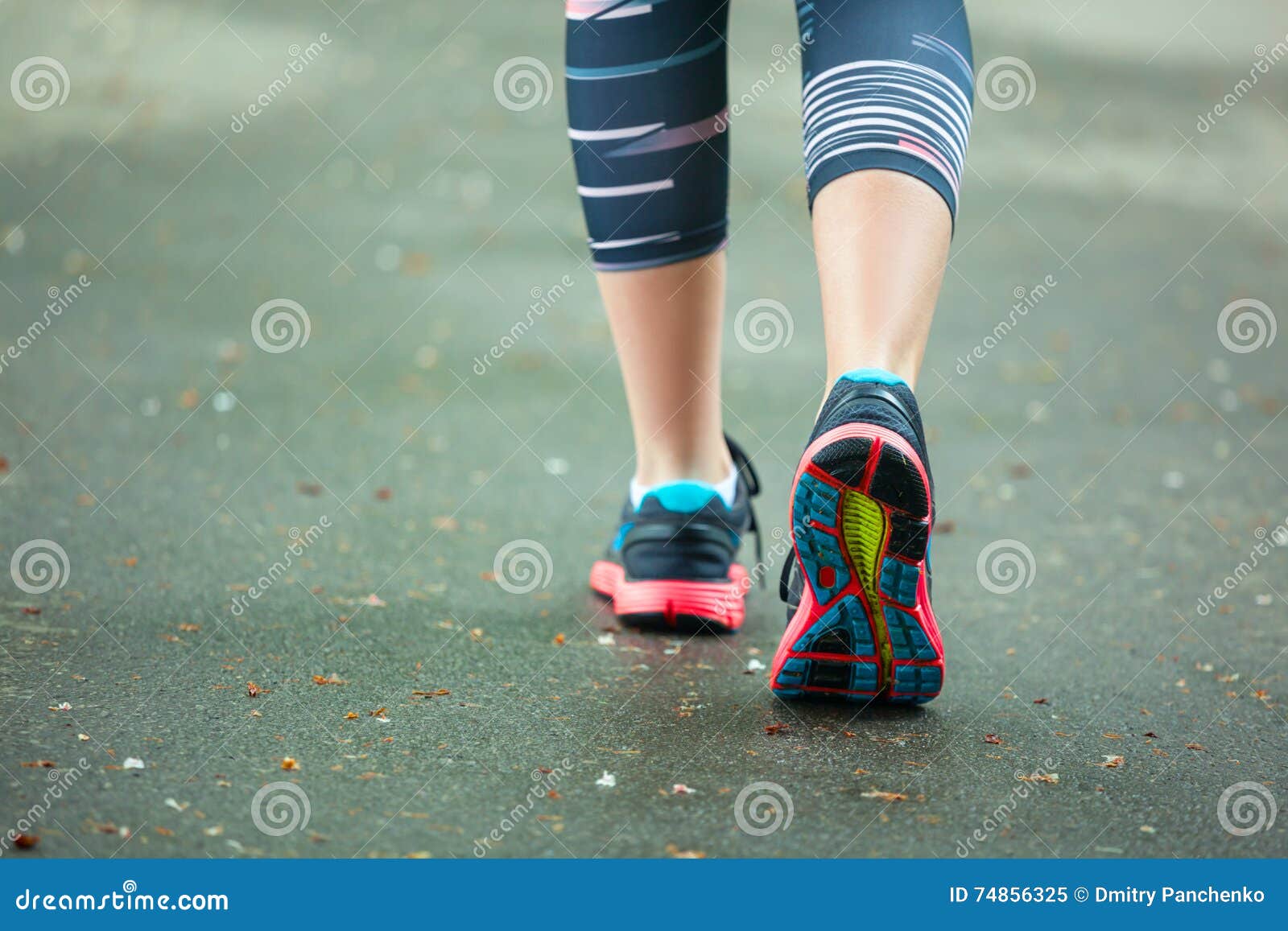Close Up of Running Shoes on Road. Stock Image Image of cushion