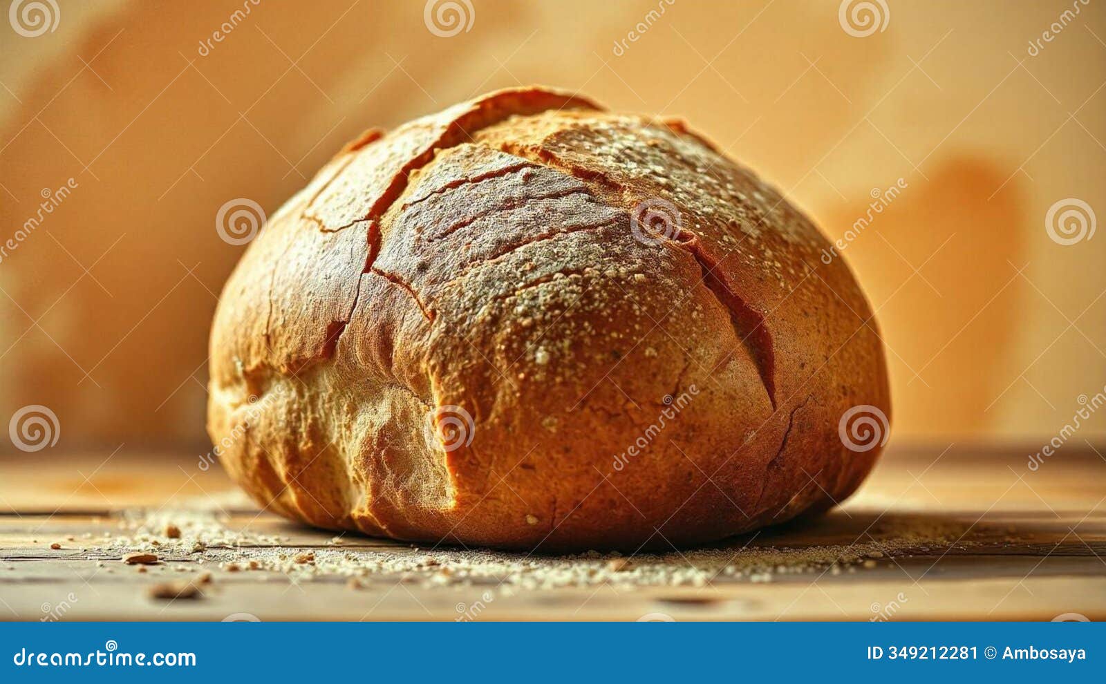 close-up of rustic crispy toast with golden crust and textured surface