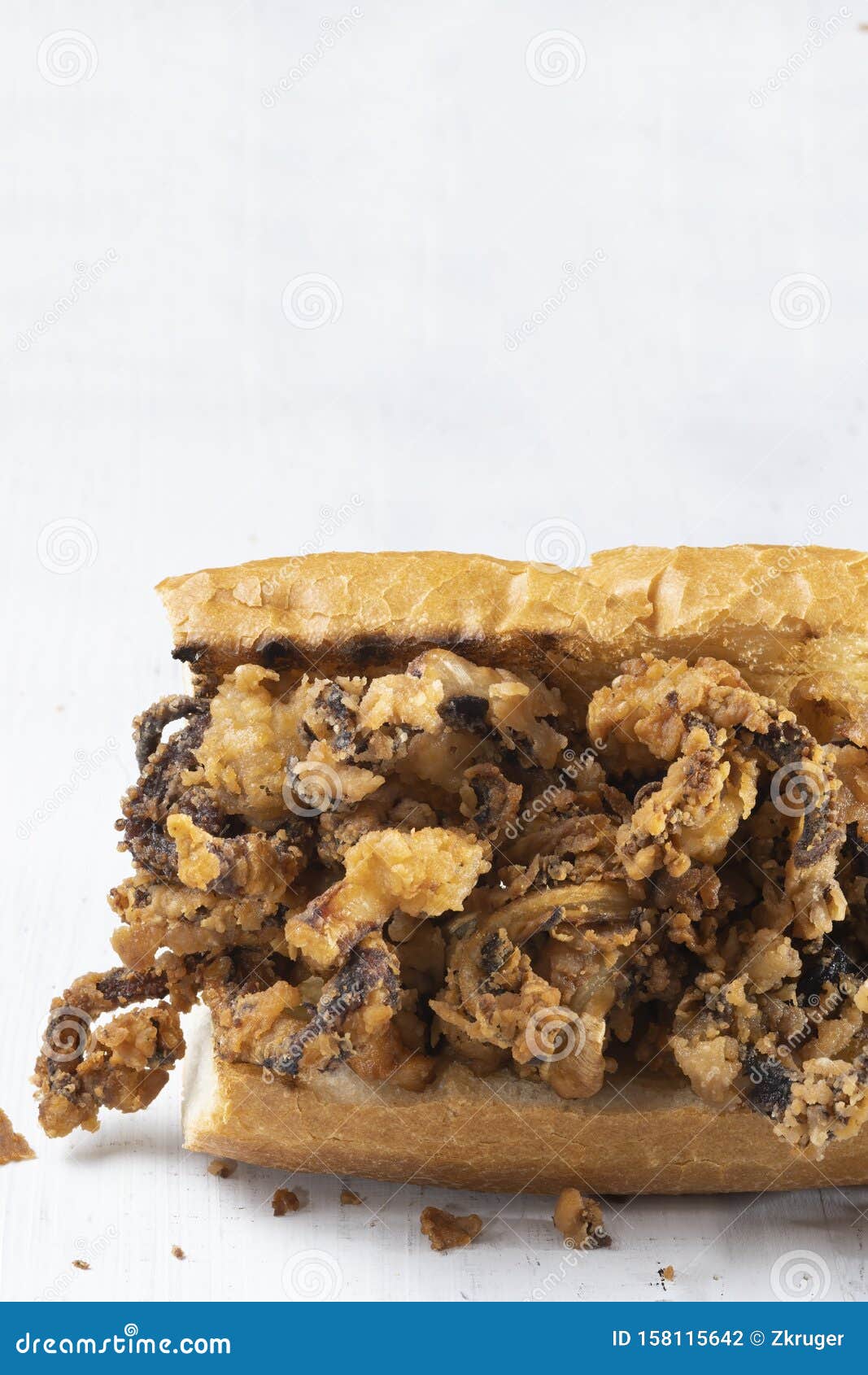 Rustic Fried Calamari Sandwich Stock Photo Image of sandwich, rustic