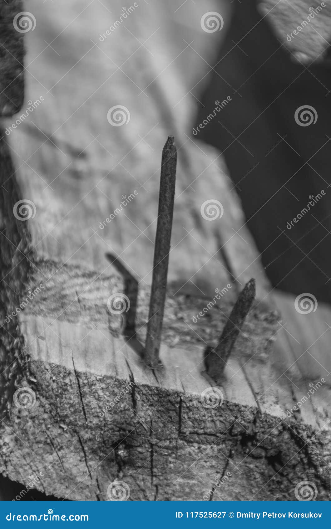 Close Up of Rusty Nail in Blackboard Stock Image Image of metal