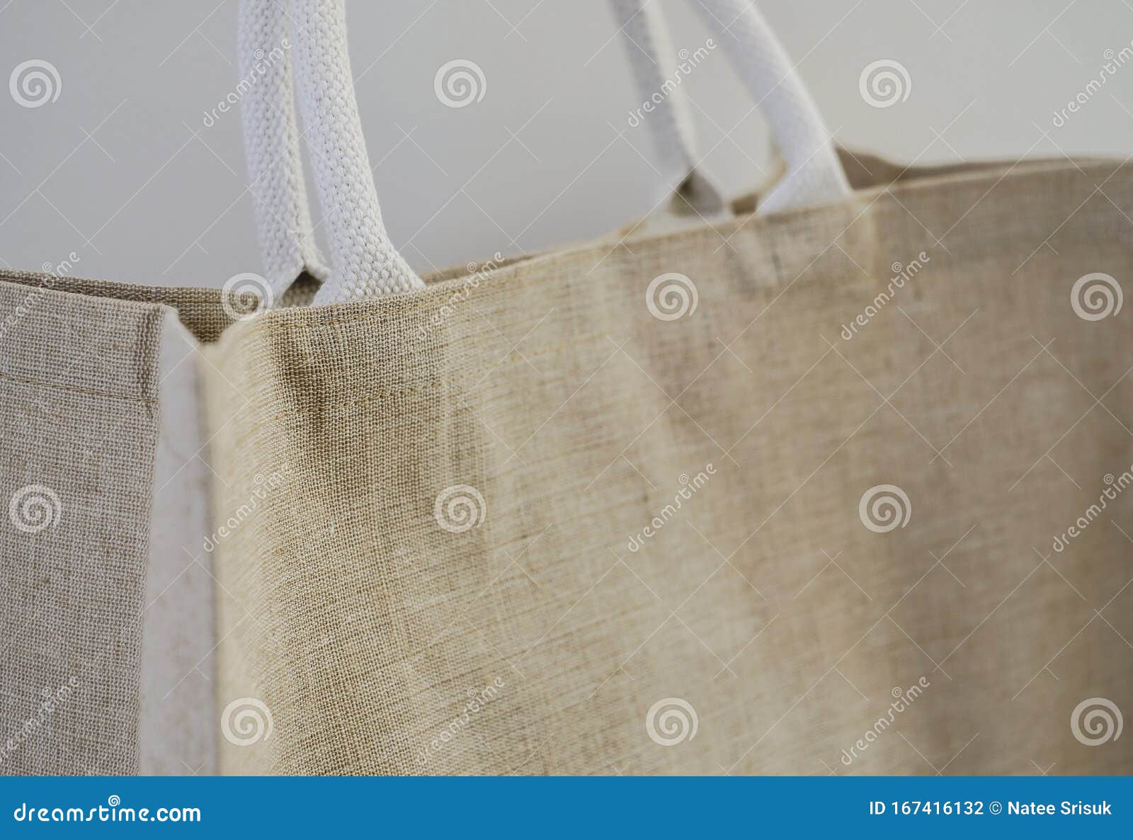 Close Up Sackcloth Bag with Copy Space No Plastic Bag Stock Photo - Image  of design, textile: 167416132